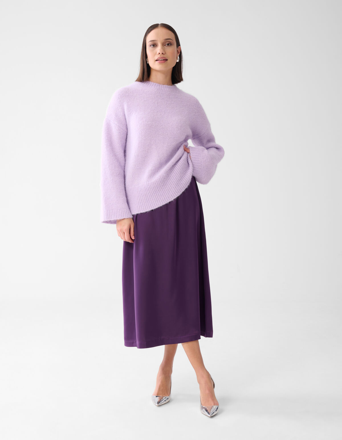 Satin Maxirock Dunkel Lila SHOEBY WOMEN