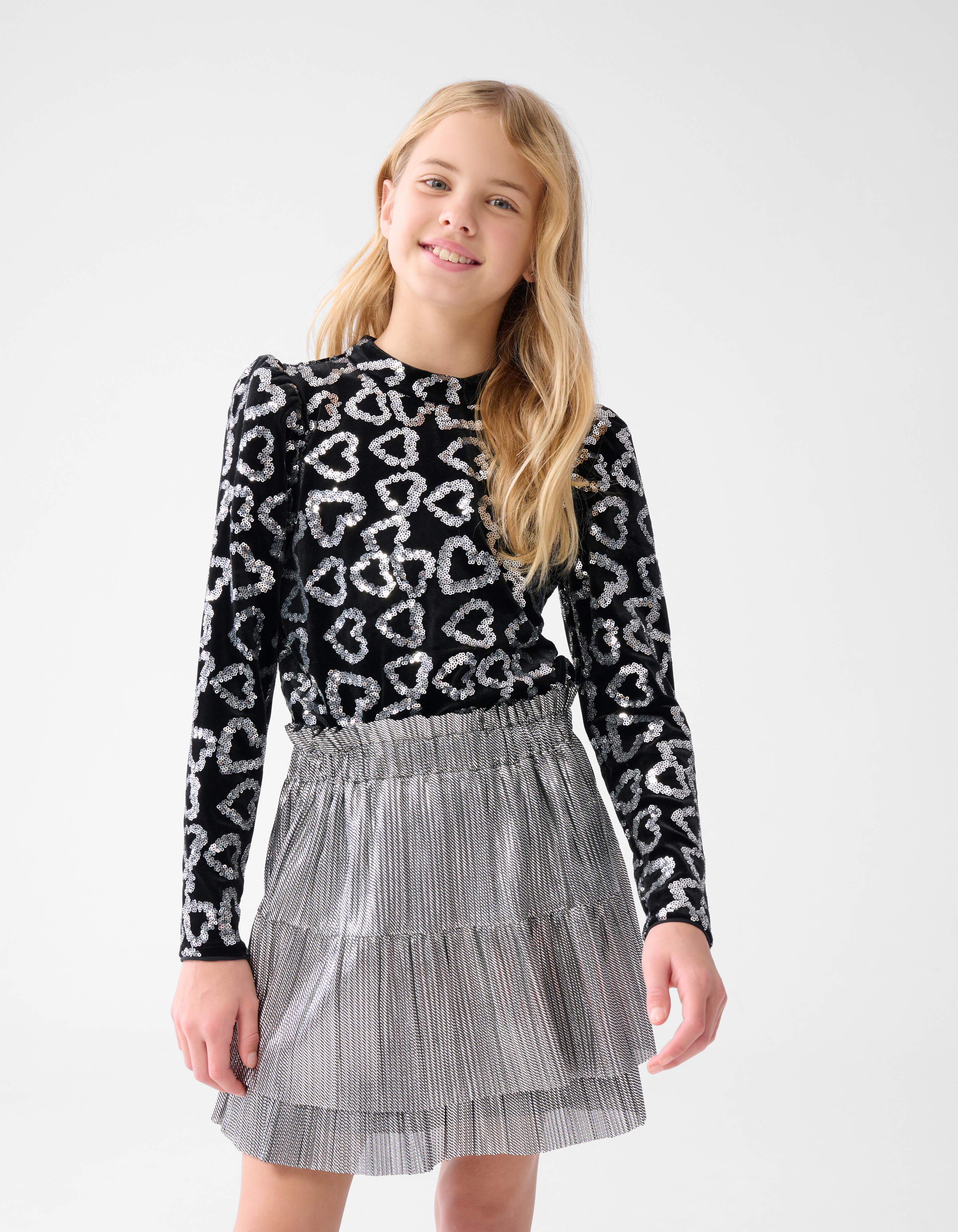 Glitter Heart Top Schwarz SHOEBY GIRLS