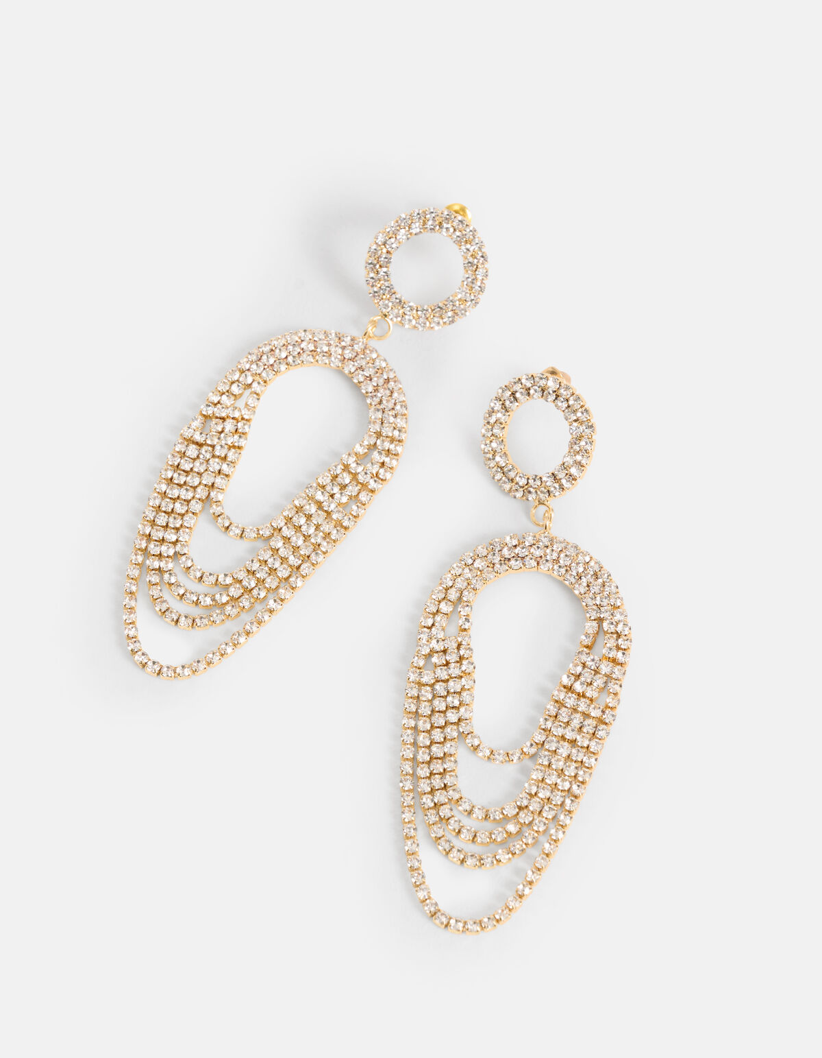 Strass-Drape-Ohrringe Silber SHOEBY ACCESSOIRES