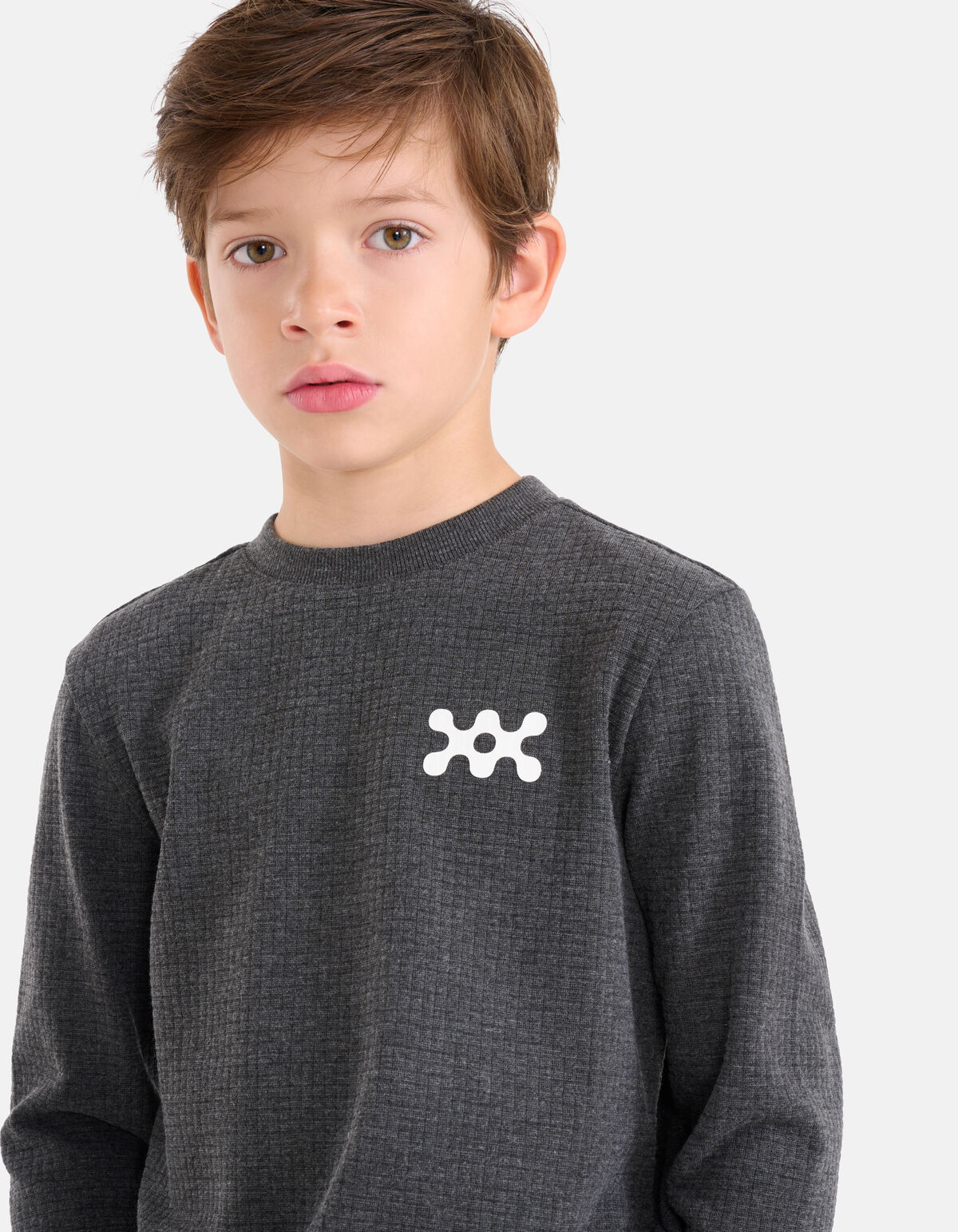 Struktur-Langarmshirt Dunkelgrau SHOEBY BOYS