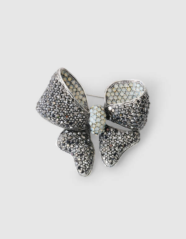 Strass-Streifen-Brosche Silber SHOEBY ACCESSOIRES