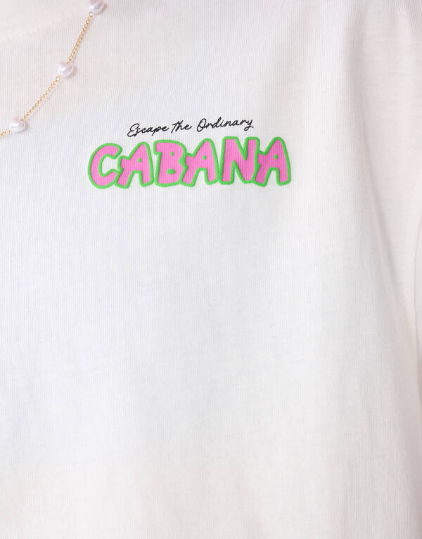 Cabana Artwork T-Shirt Wei&szlig; SHOEBY GIRLS
