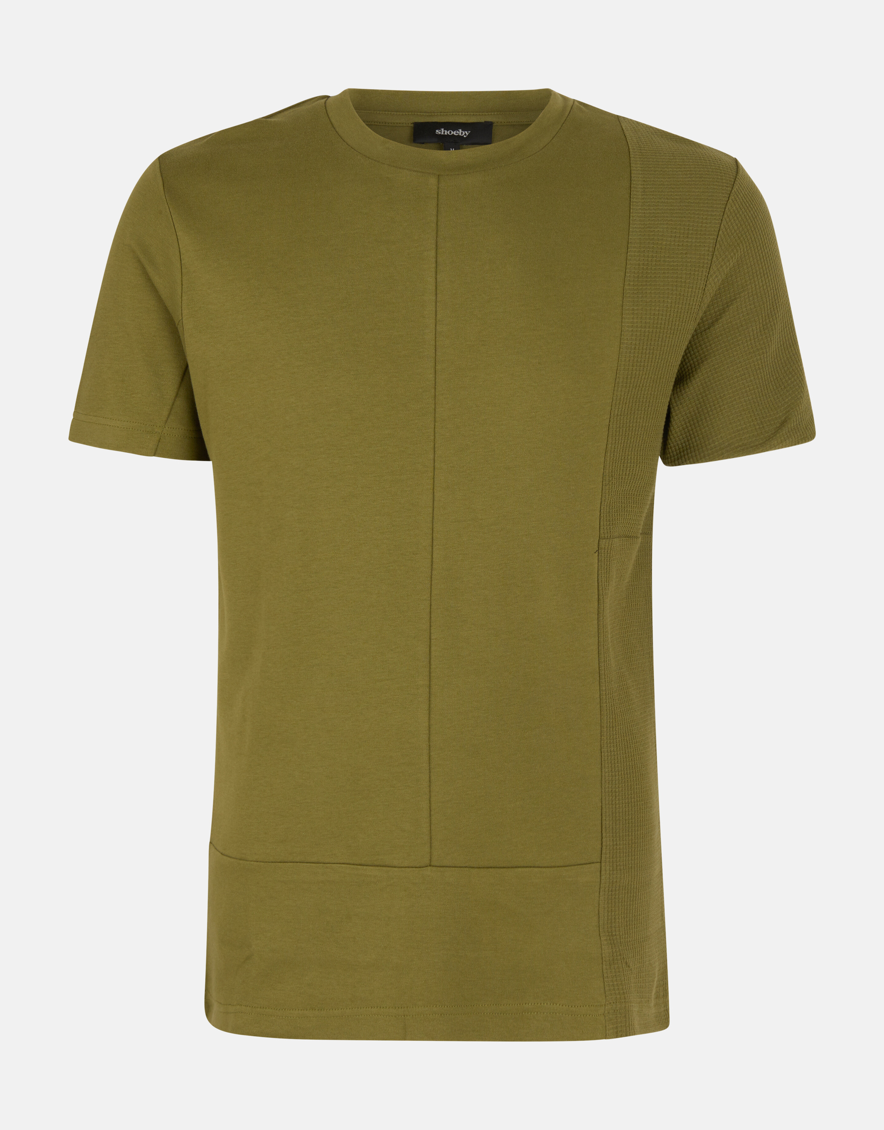Textur-T-Shirt Olivgrün SHOEBY MEN