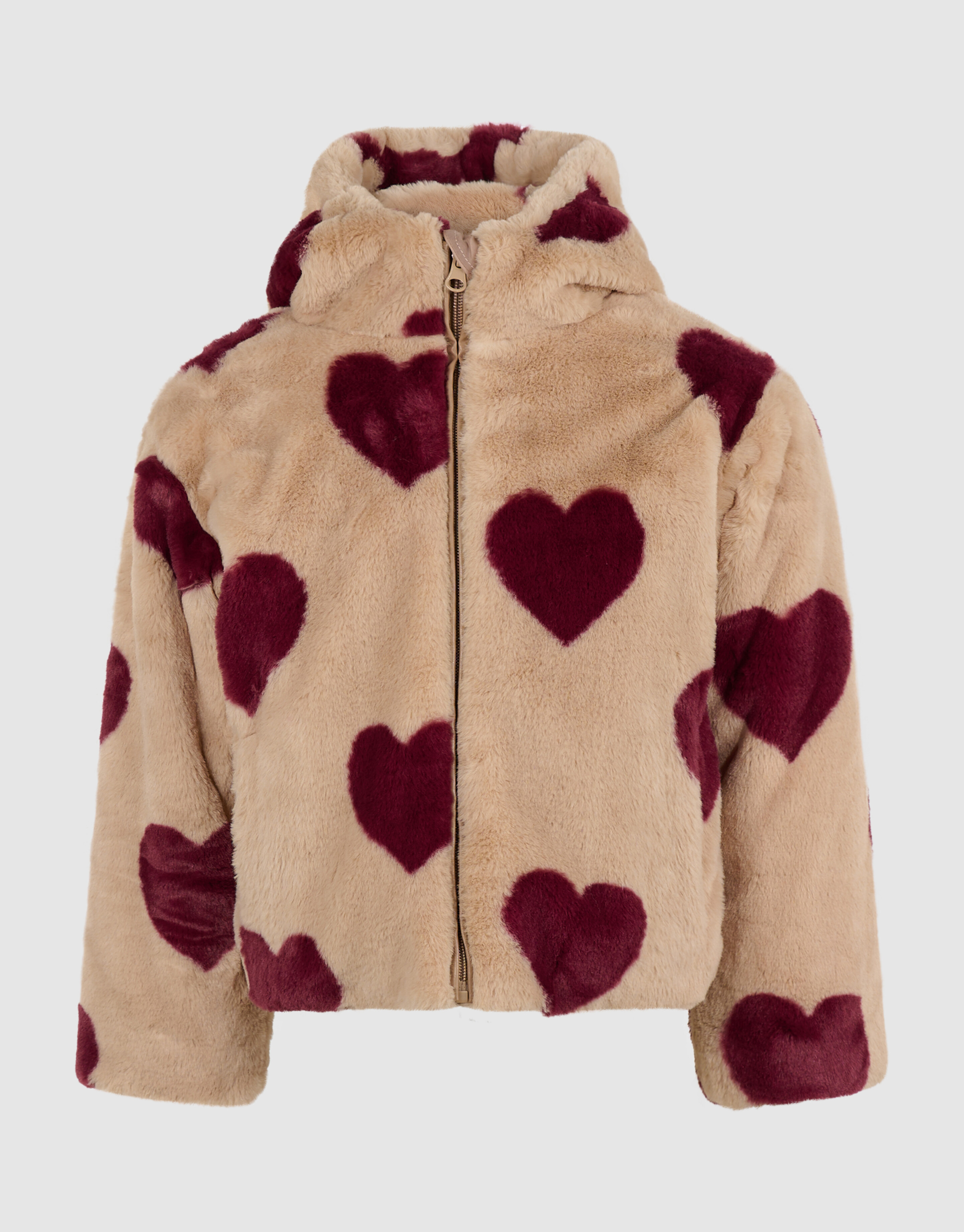 braune Winterjacke mit Herzmuster SHOEBY GIRLS
