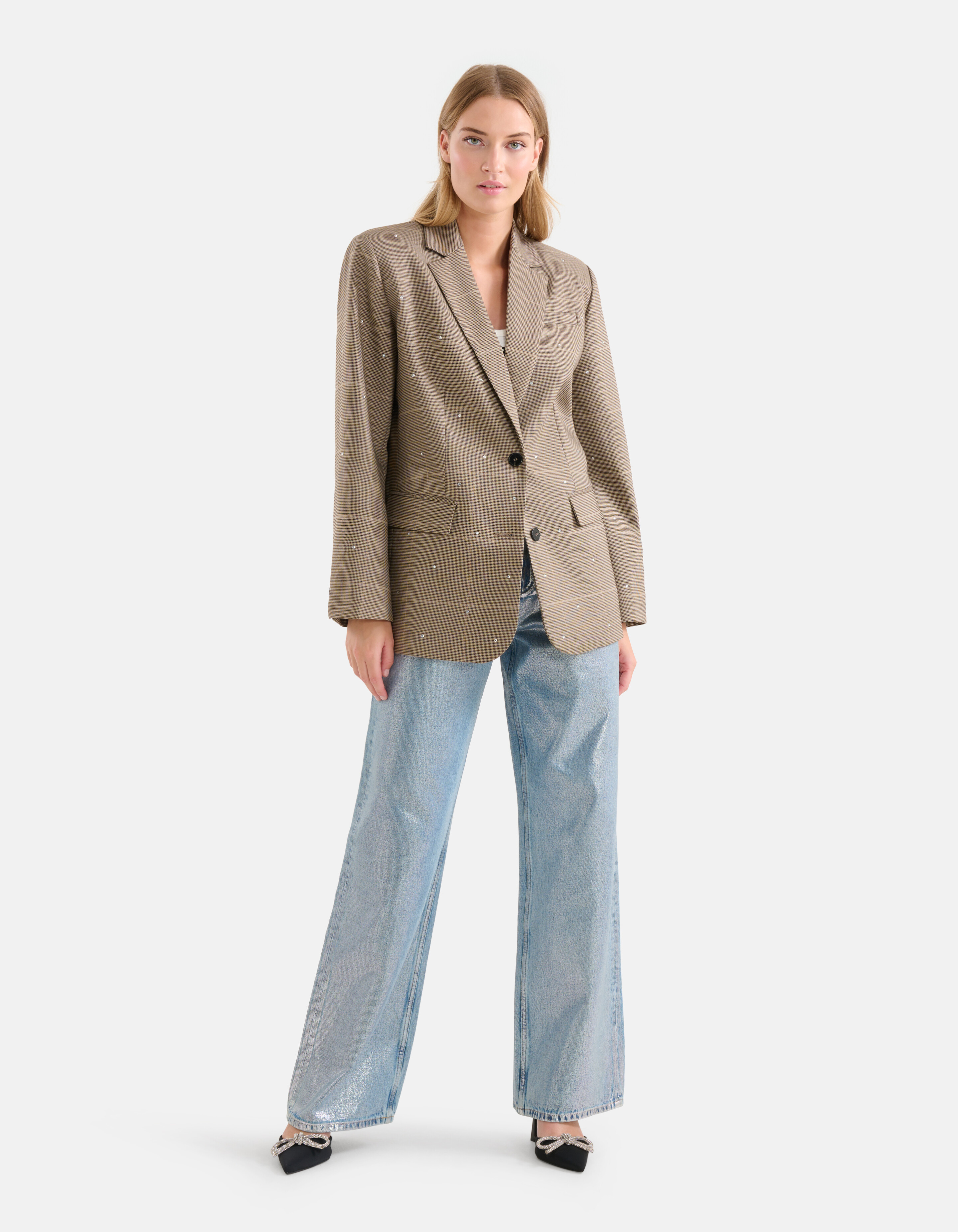 Strass-Karierter Blazer Braun SHOEBY WOMEN