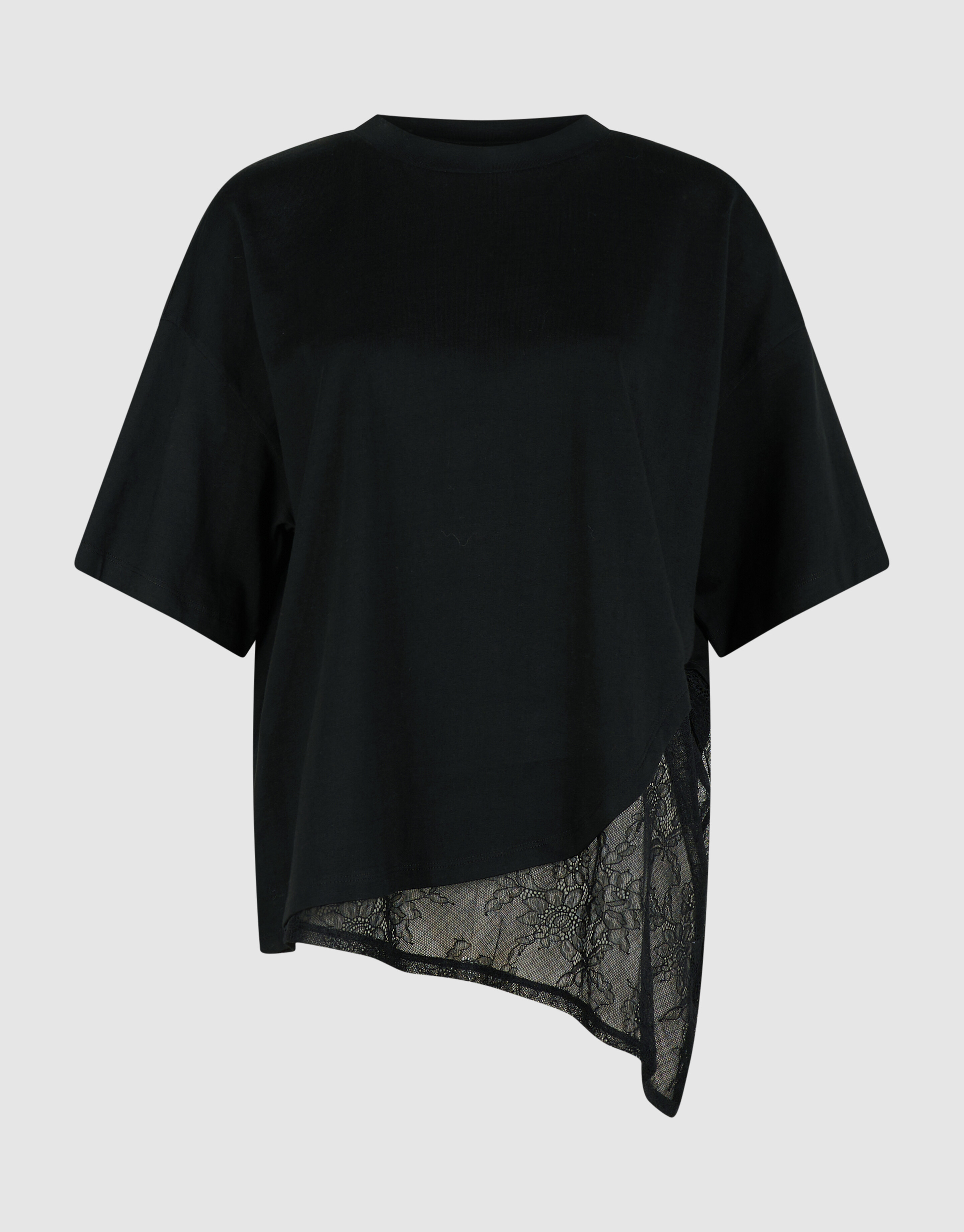 T-Shirt mit Spitzeneinsatz Schwarz SHOEBY WOMEN