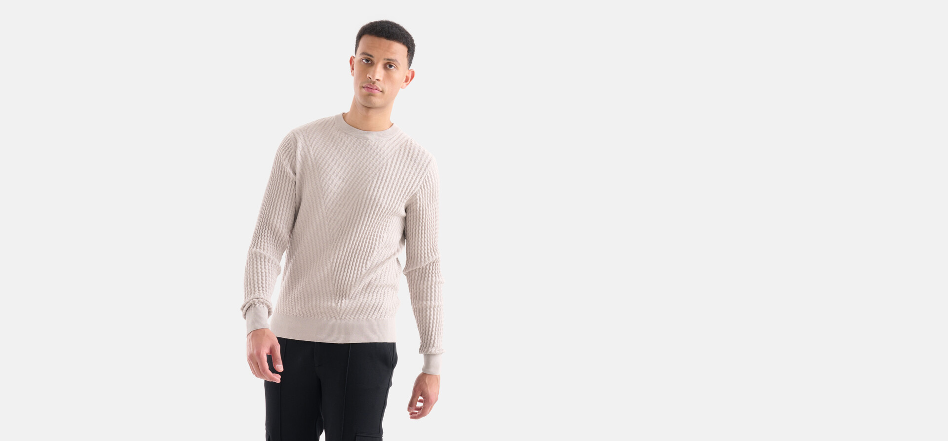 Gestreifter Pullover Hellgrau SHOEBY MEN