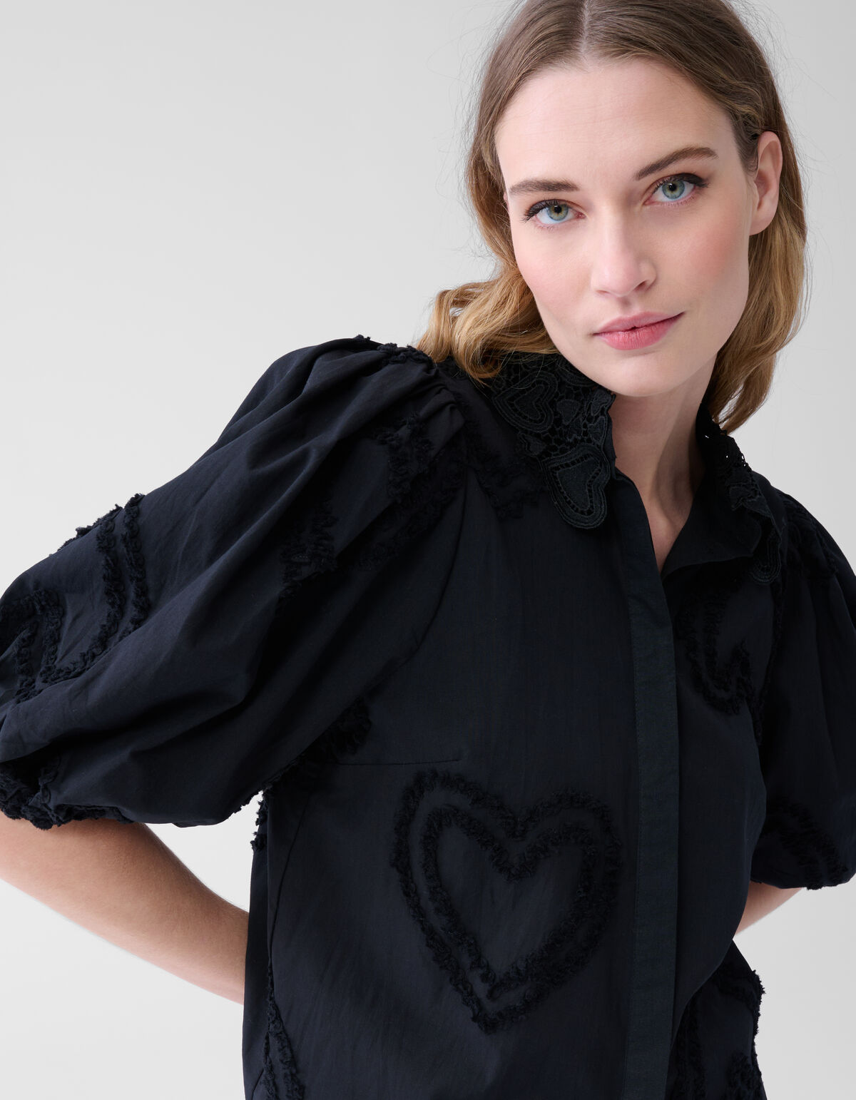 Puff Heart Top Schwarz SHOEBY WOMEN