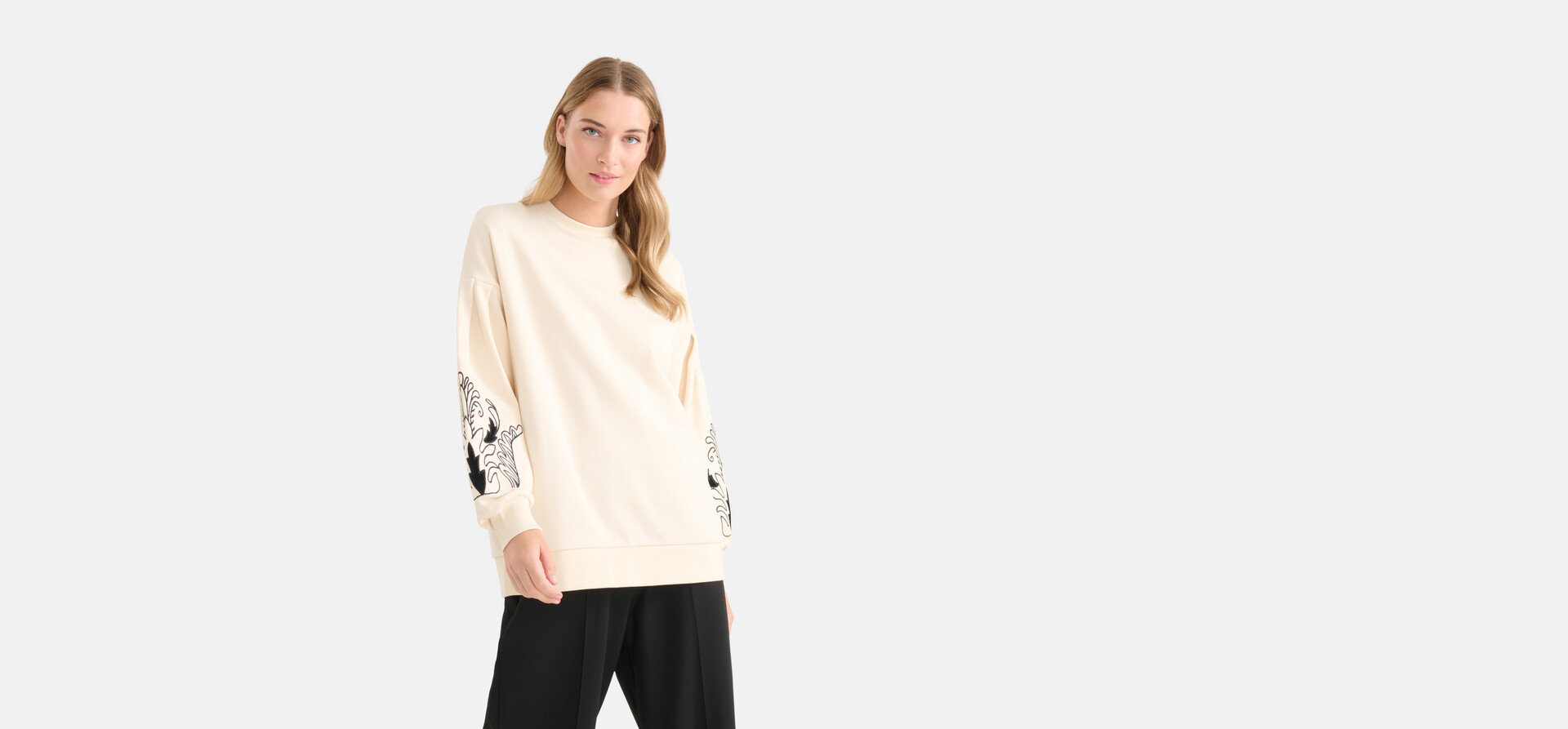Embroidery Sweater Gebroken Wit SHOEBY WOMEN