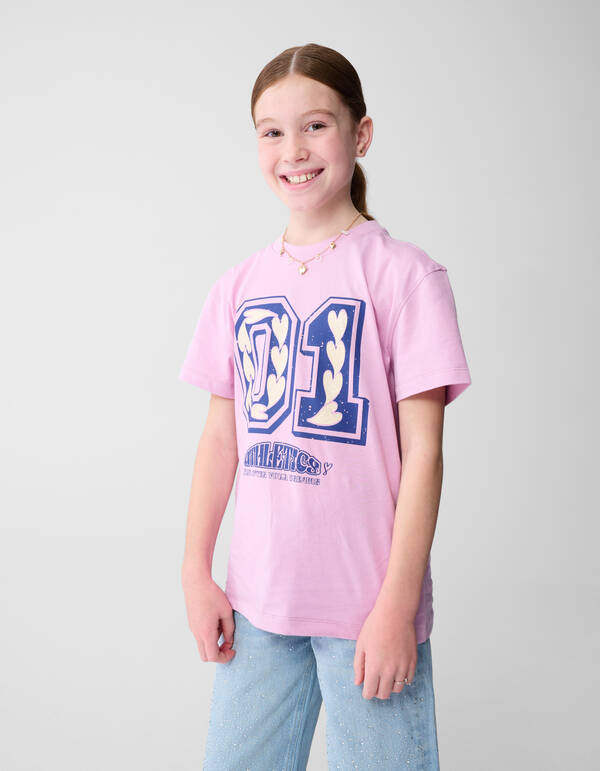 T-Shirt mit Sportmotiv in Pink SHOEBY GIRLS