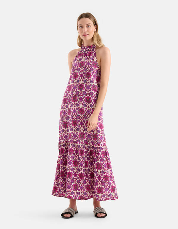 Printed Halter Jurk Paars SHOEBY WOMEN