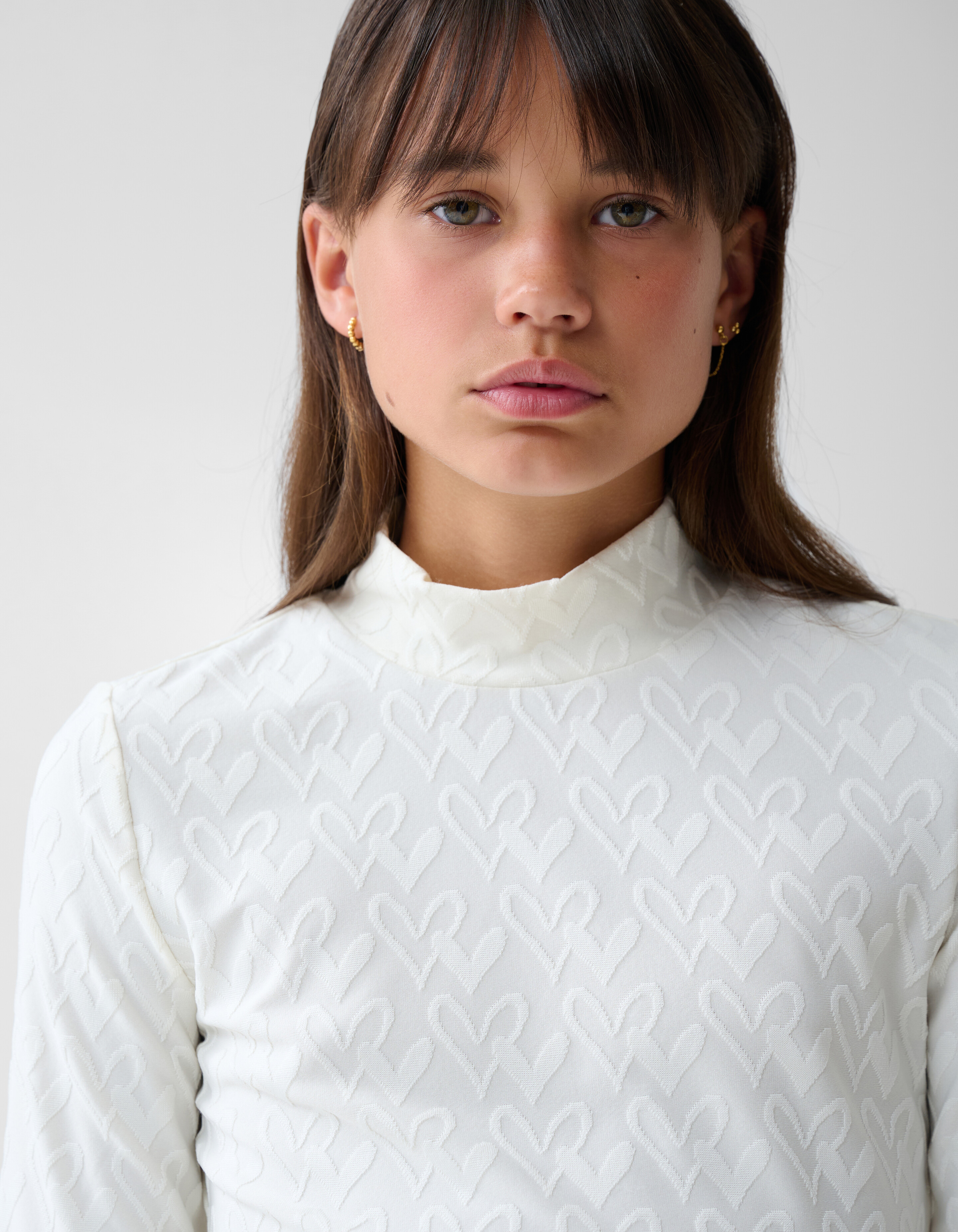 Herz-Jersey-Top Weiß SHOEBY GIRLS