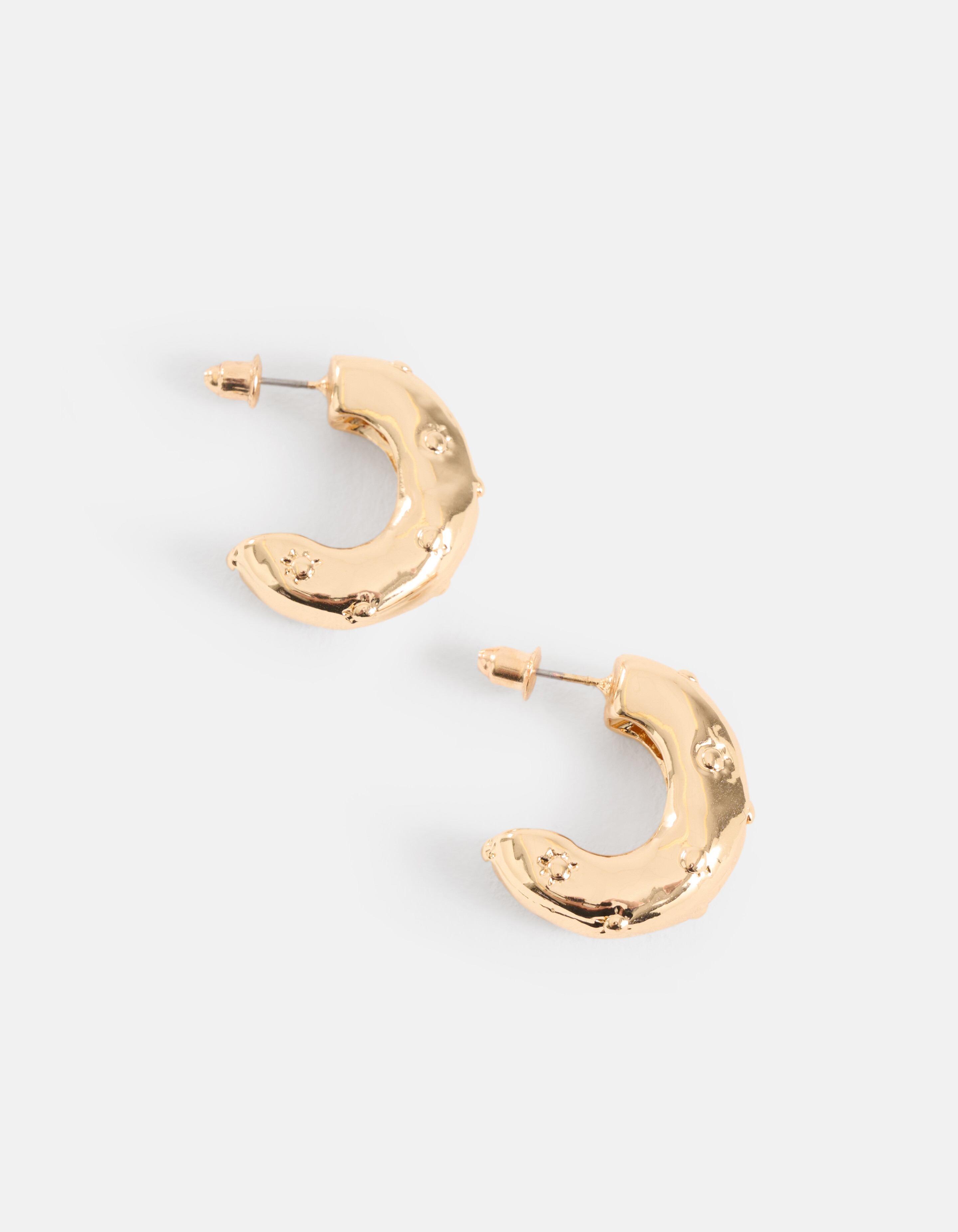 Großflächige gepunktete Ohrringe Gold SHOEBY ACCESSOIRES