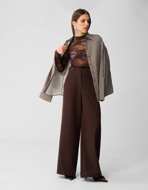 Weite Hose mit braunem Bein SHOEBY WOMEN