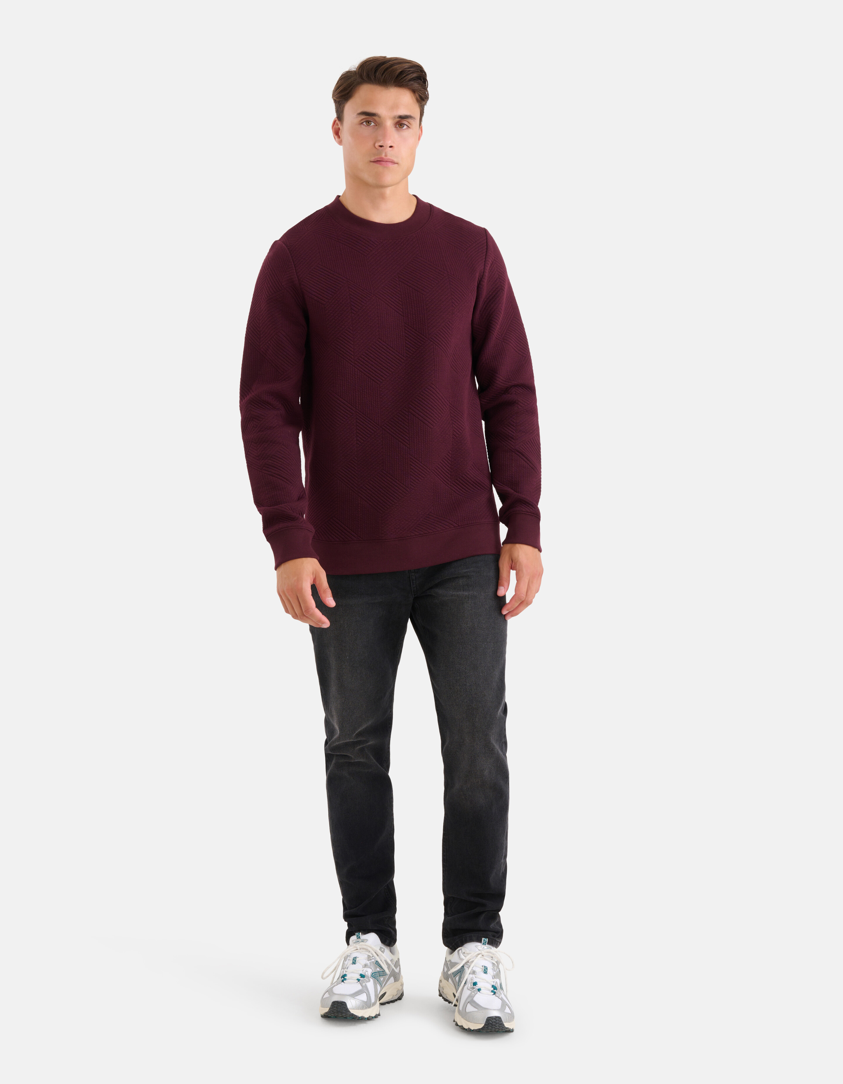 Geometrischer Pullover Bordeaux SHOEBY MEN