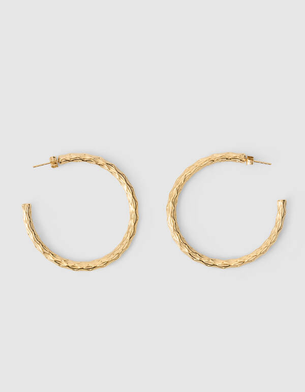 Gehämmertes Creolen-Design, Gold SHOEBY ACCESSOIRES