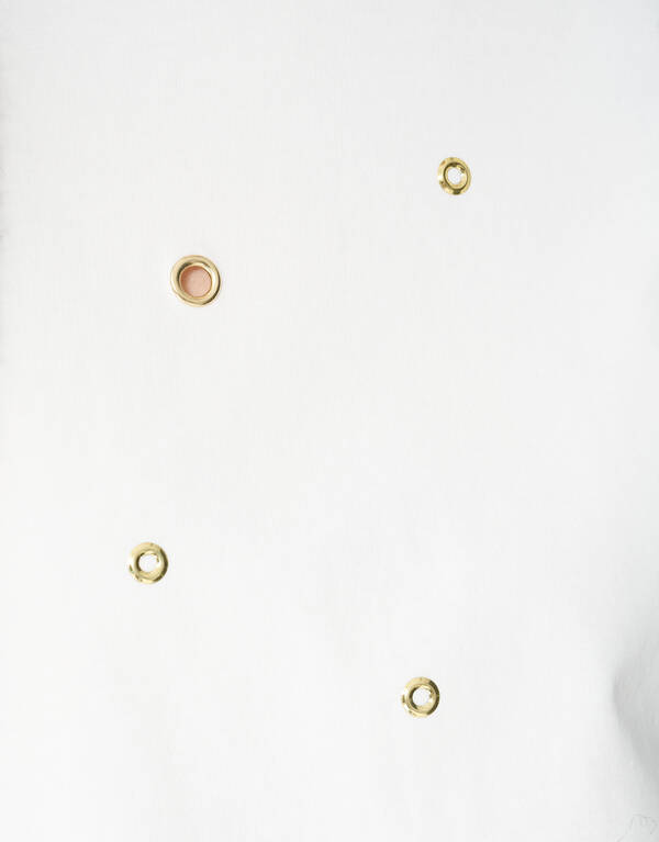 Oversized T-Shirt mit &Ouml;sen Wei&szlig; SHOEBY WOMEN