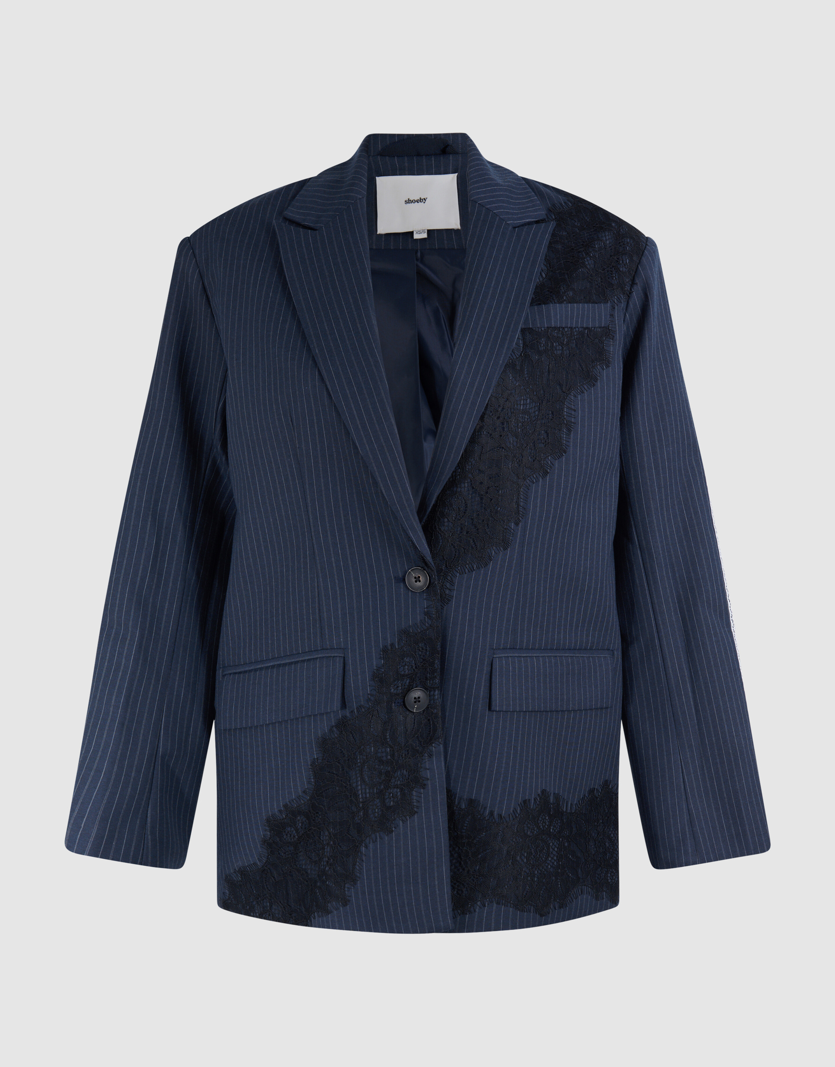 Übergroßer Blazer aus Spitze Dunkelblau SHOEBY WOMEN