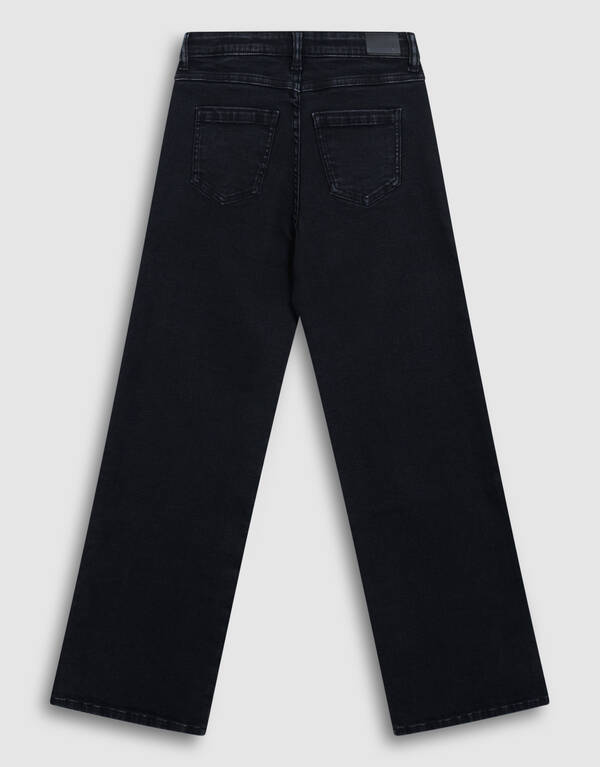 Shiny Wide Leg Fit Jeans in Schwarz SHOEBY GIRLS