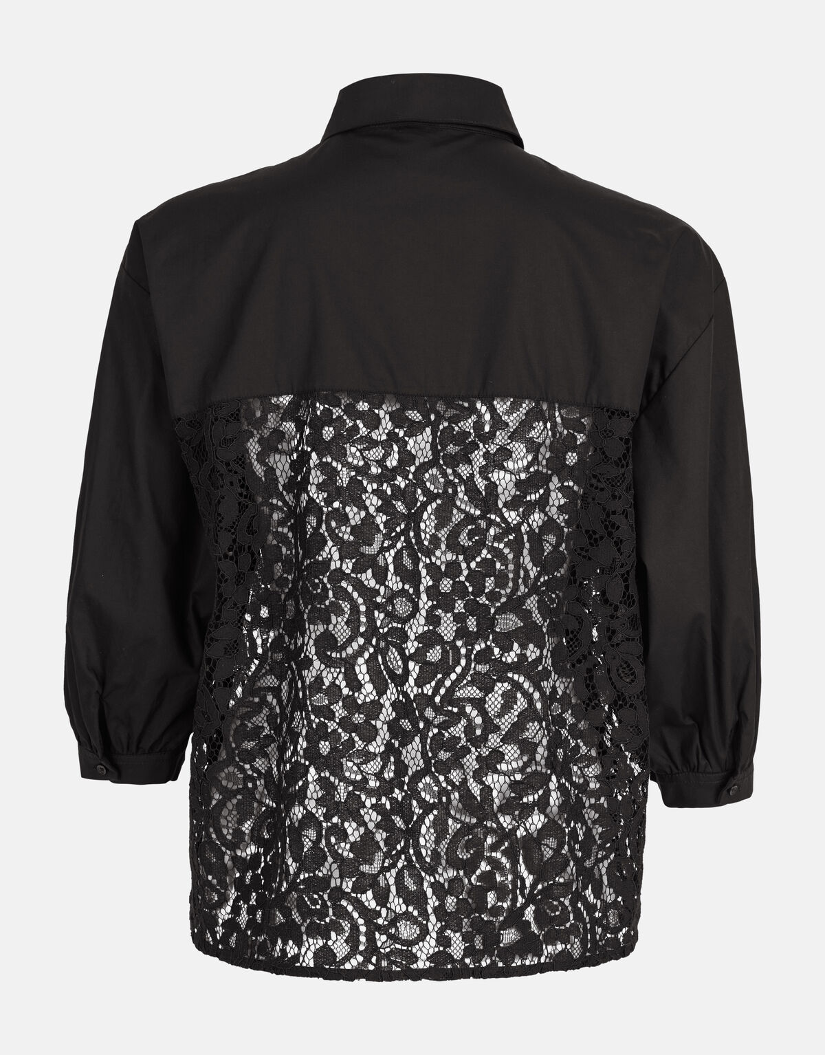 Bluse aus Spitzenpopeline Schwarz SHOEBY WOMEN