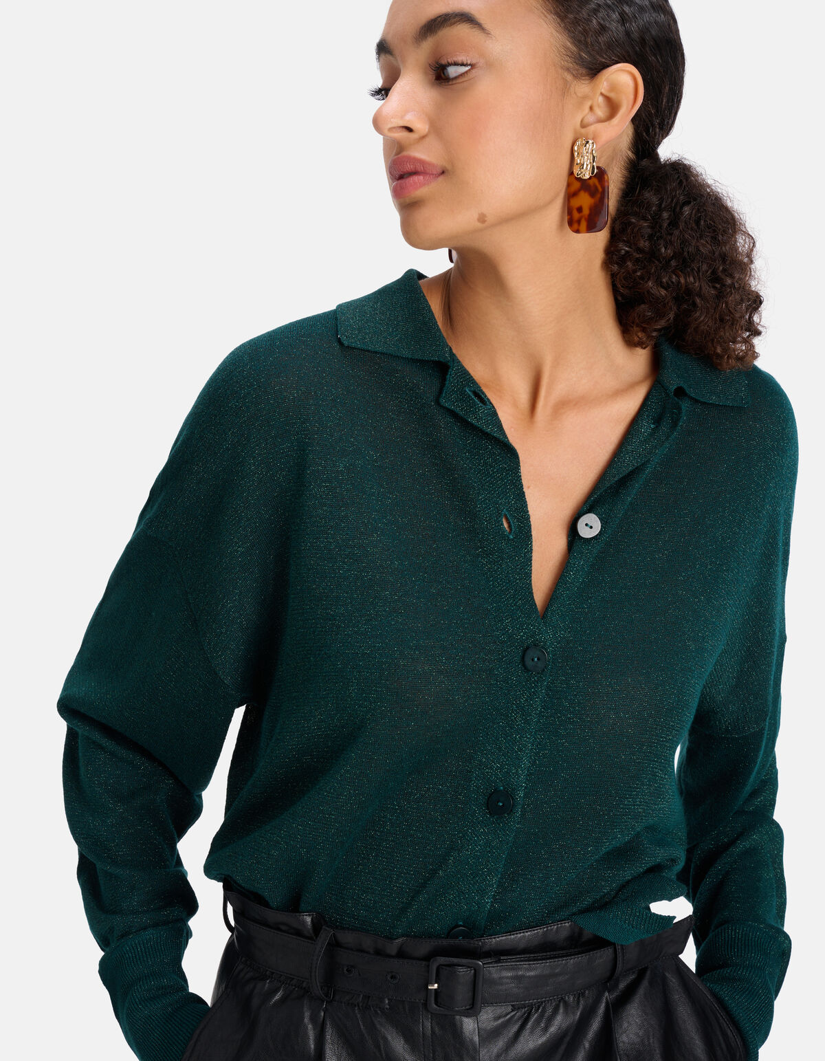 Glitzerbluse Dunkelgrün SHOEBY WOMEN