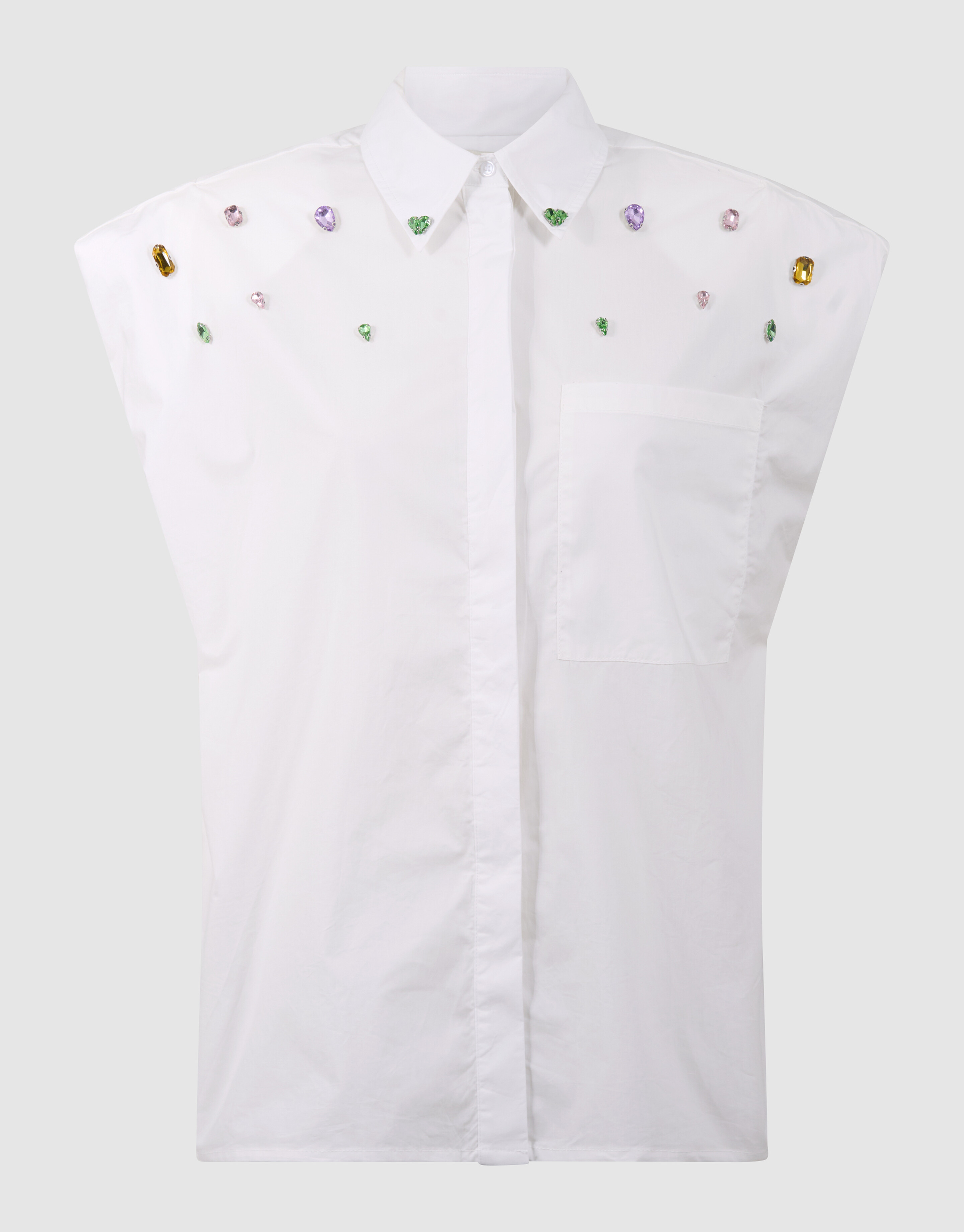 Strass-Popeline-Bluse Wei&szlig; SHOEBY WOMEN