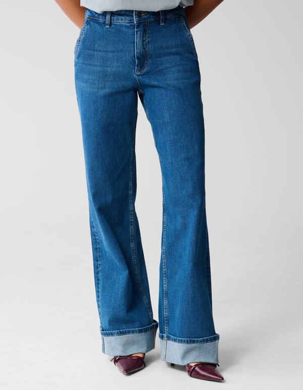 Klassische Jeans mit weitem Bein Dunkelblau SHOEBY WOMEN