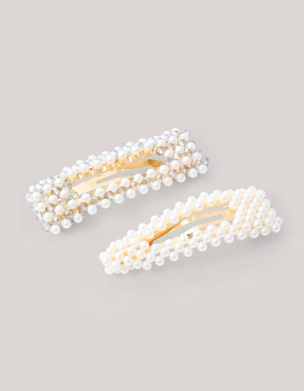 Perlen Haarspange Aus Weiß SHOEBY ACCESSOIRES