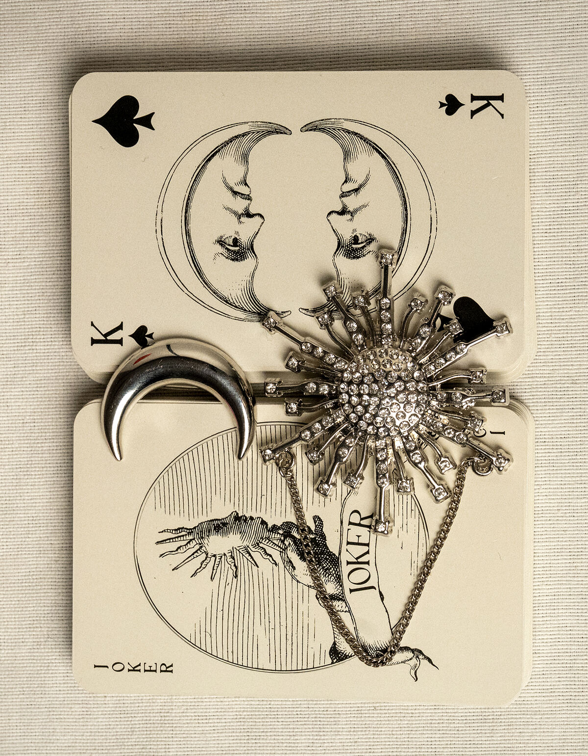 Broschenset &bdquo;Mond & Sonne&ldquo; aus Silber SHOEBY ACCESSOIRES