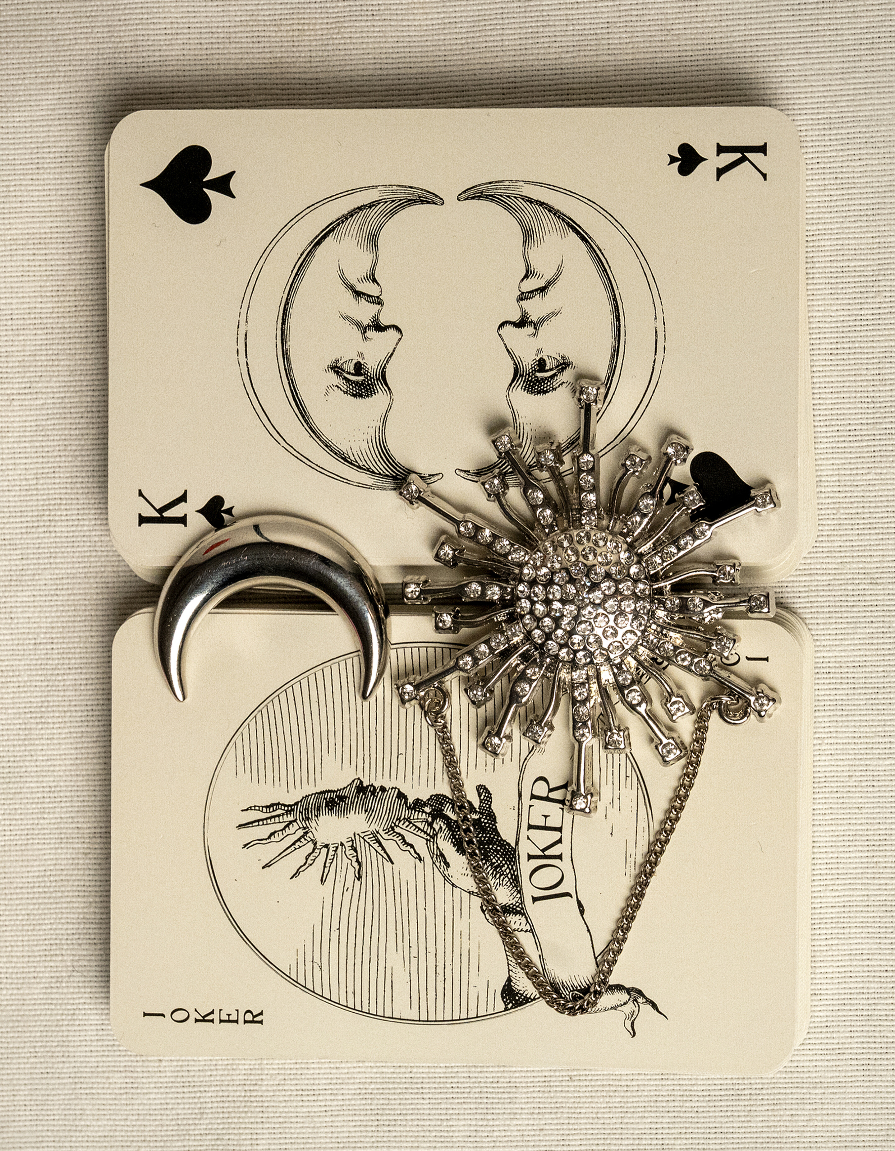 Broschenset &bdquo;Mond & Sonne&ldquo; aus Silber SHOEBY ACCESSOIRES