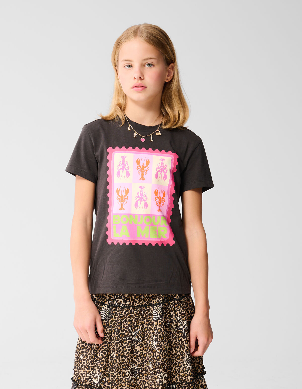 La Mer Artwork T-shirt Dunkelgrau SHOEBY GIRLS