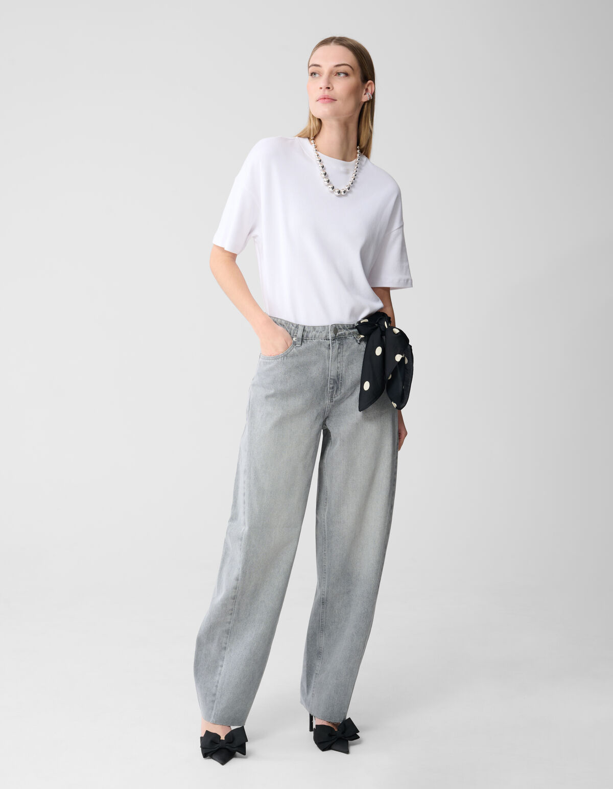 Curved Barrel Fit Jeans Hellgrau SHOEBY WOMEN