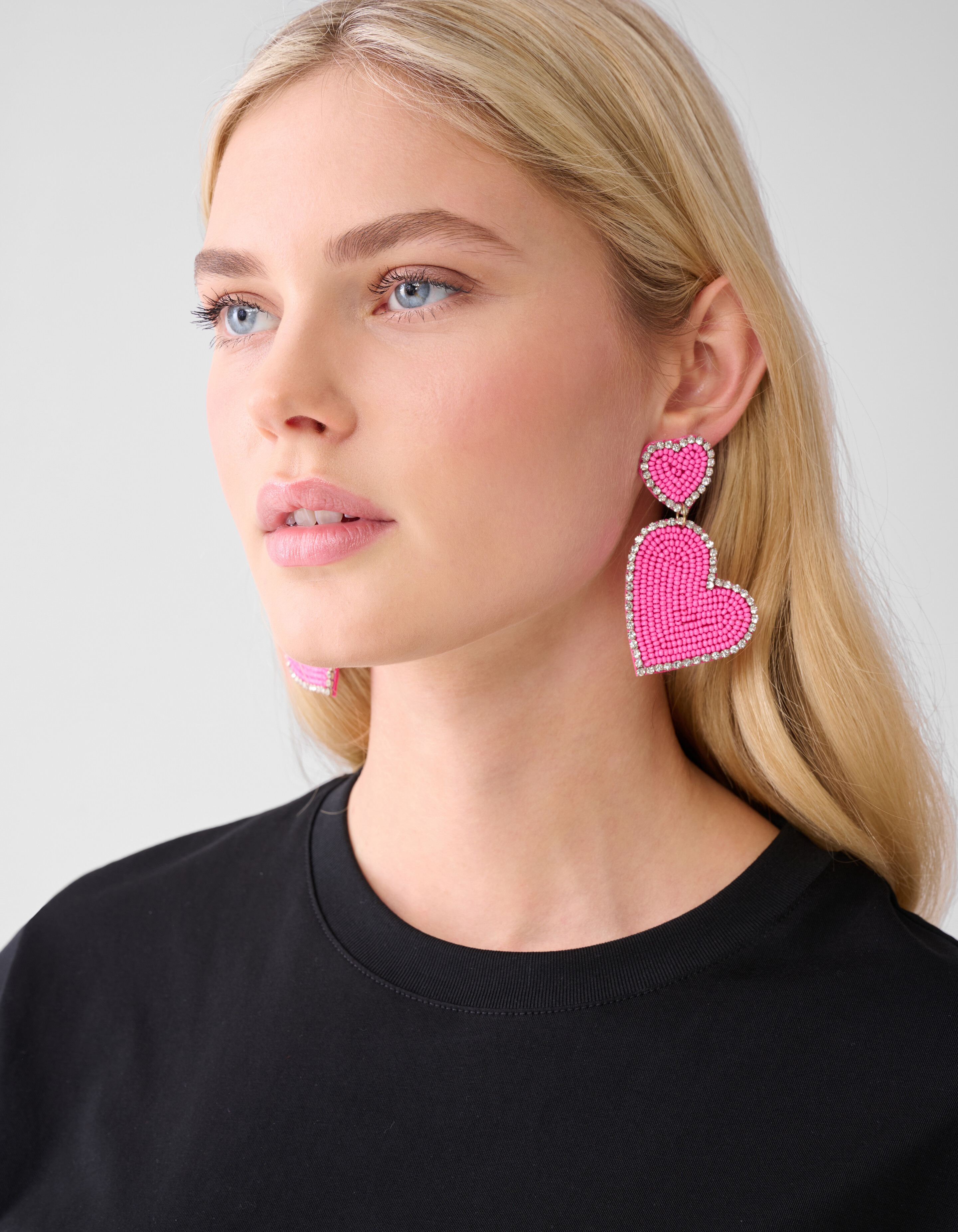 Doppelherz-Ohrringe Rosa SHOEBY ACCESSOIRES