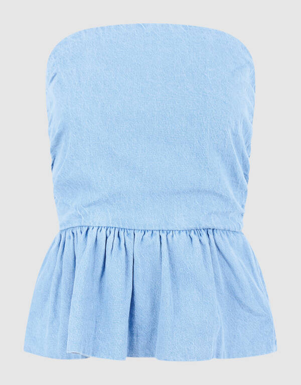 Tr&auml;gerloses Jeans-Top Blau SHOEBY WOMEN
