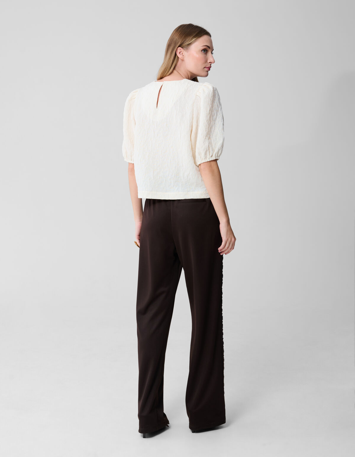 Jacquard Struktur Top Gebrochen Weiß SHOEBY WOMEN