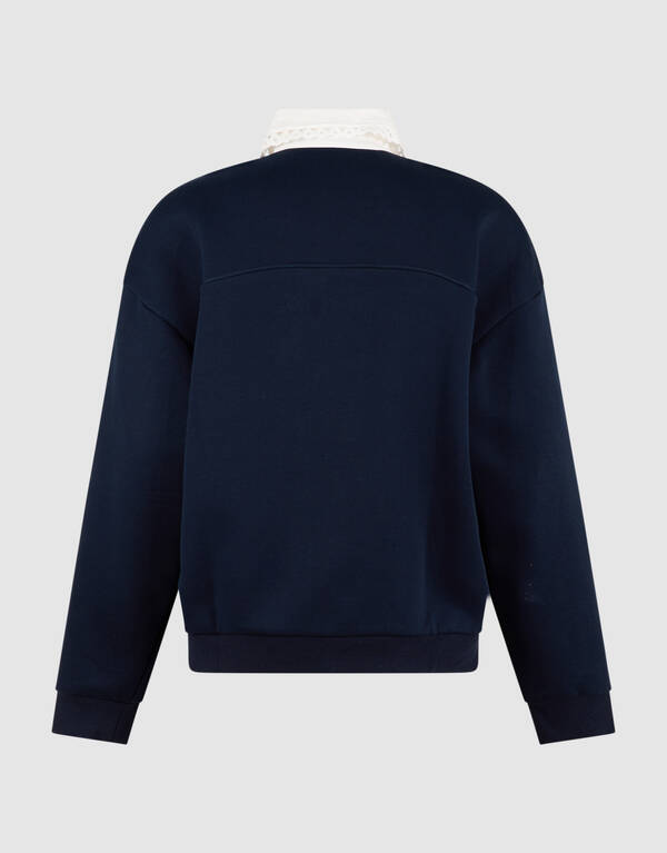 Sporty Polo Sweatshirt Dunkelblau SHOEBY WOMEN