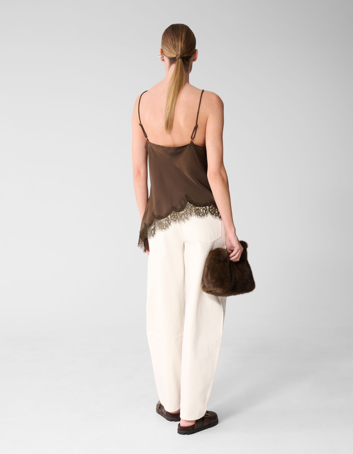 Kanten Asymmetrisches Top Braun SHOEBY WOMEN