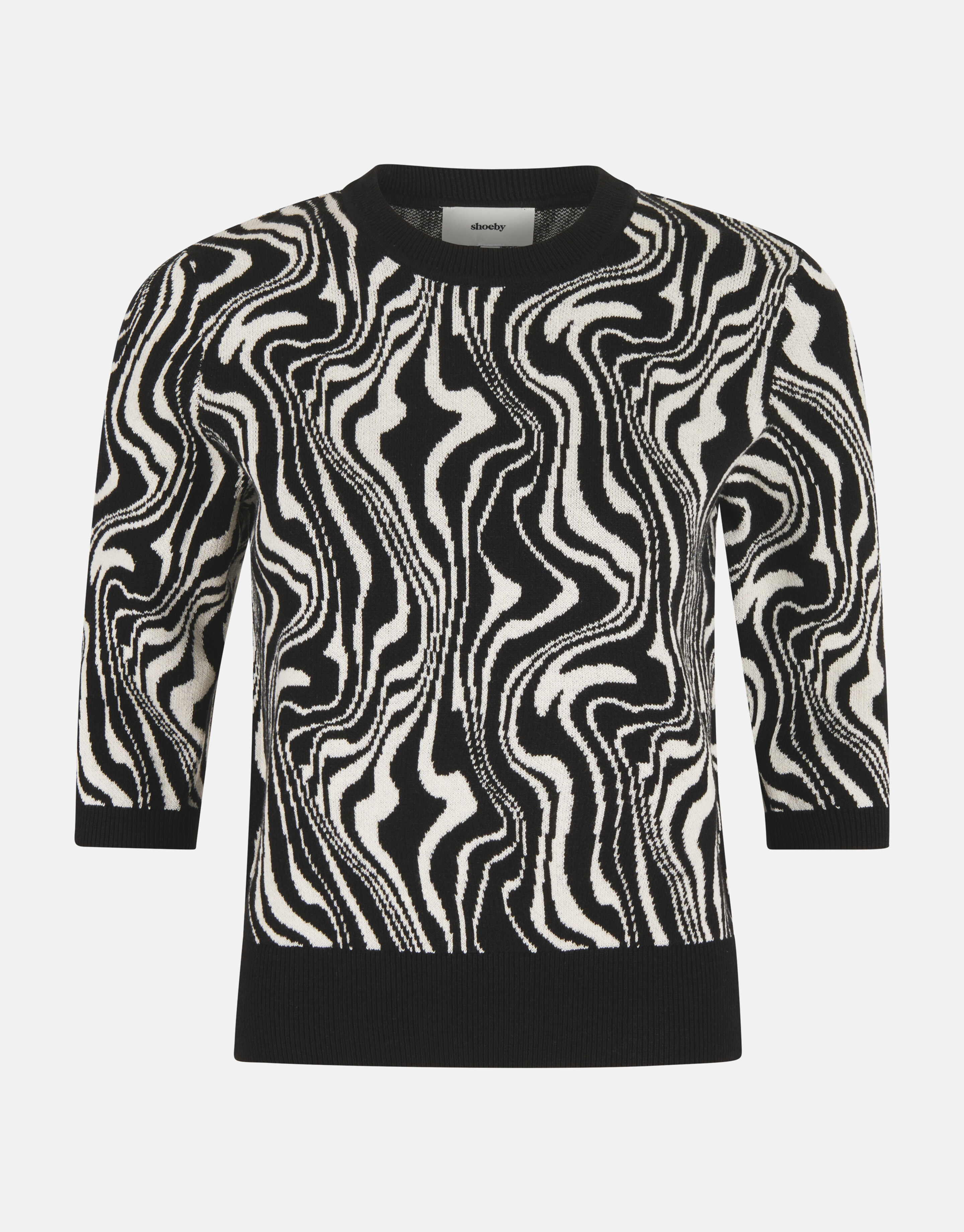 Jacquard Swirl Pullover Schwarz/Weiß SHOEBY WOMEN