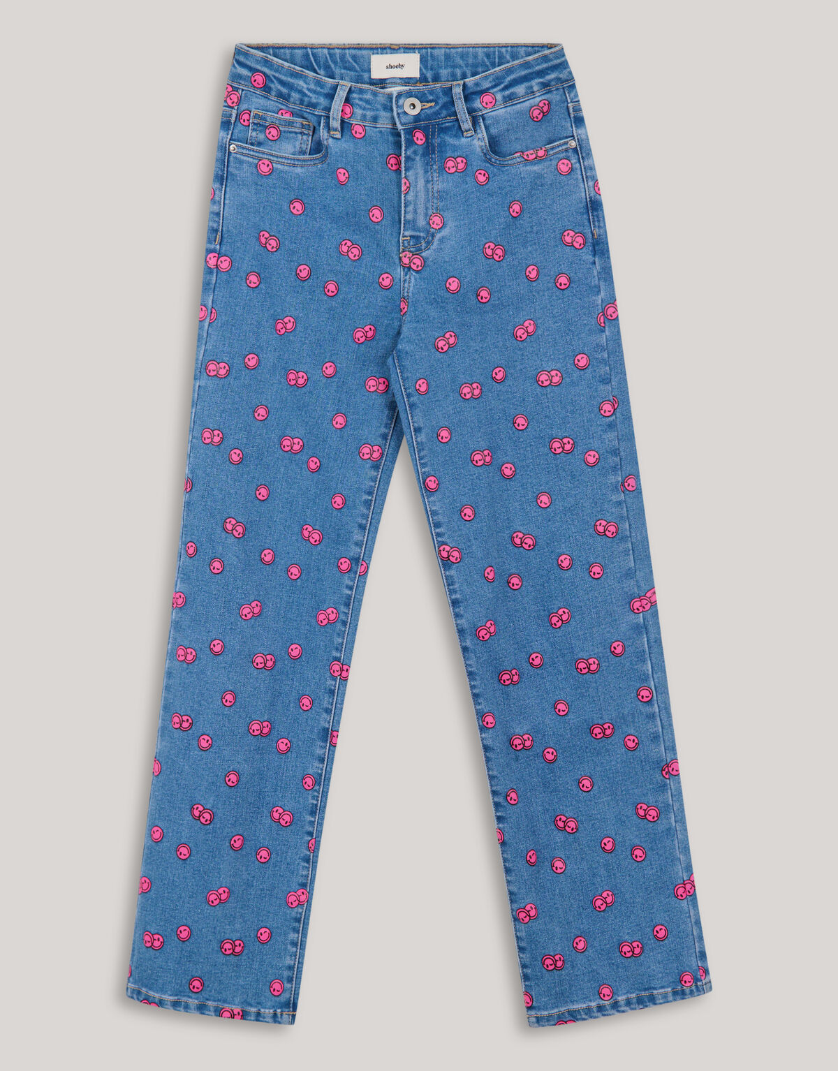 Bedruckte Straight Fit Jeans Blau SHOEBY GIRLS