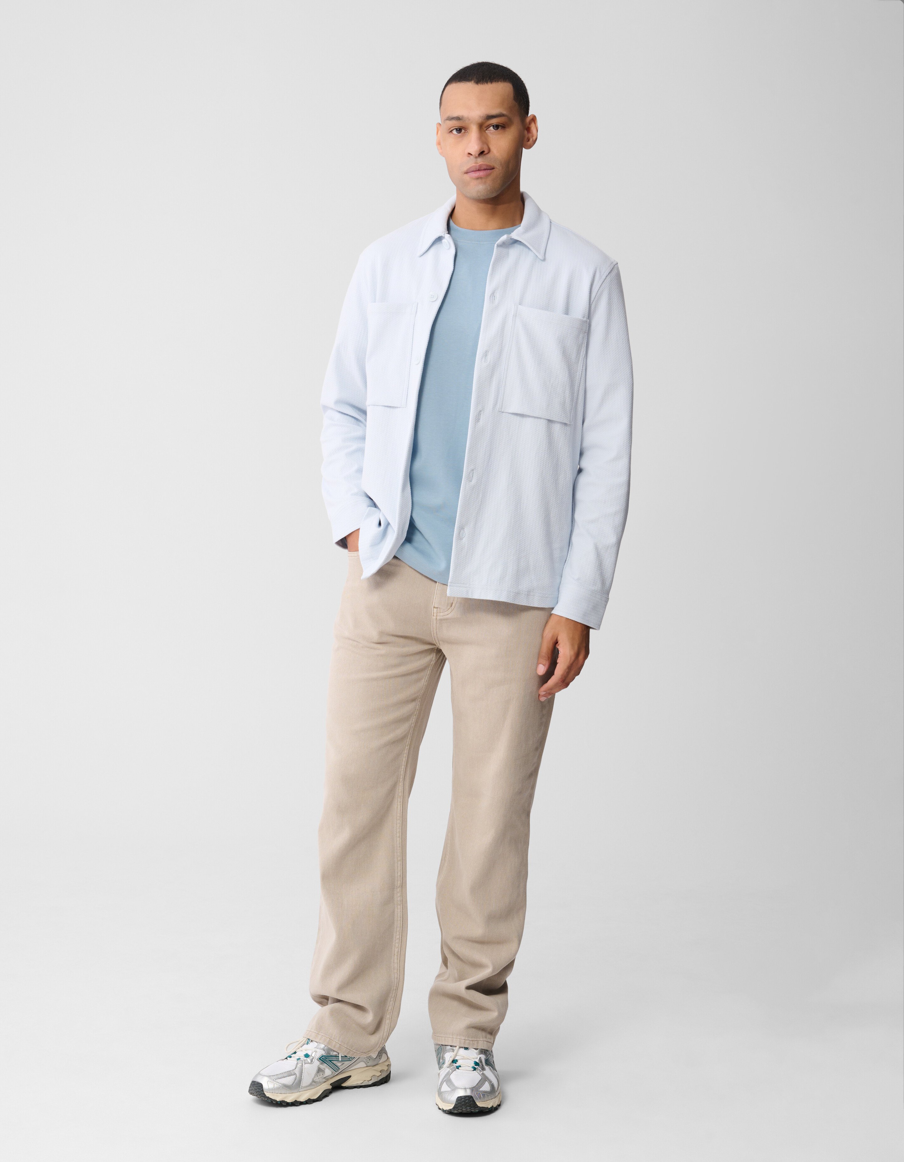 Strukturiertes Overshirt Hellblau SHOEBY MEN