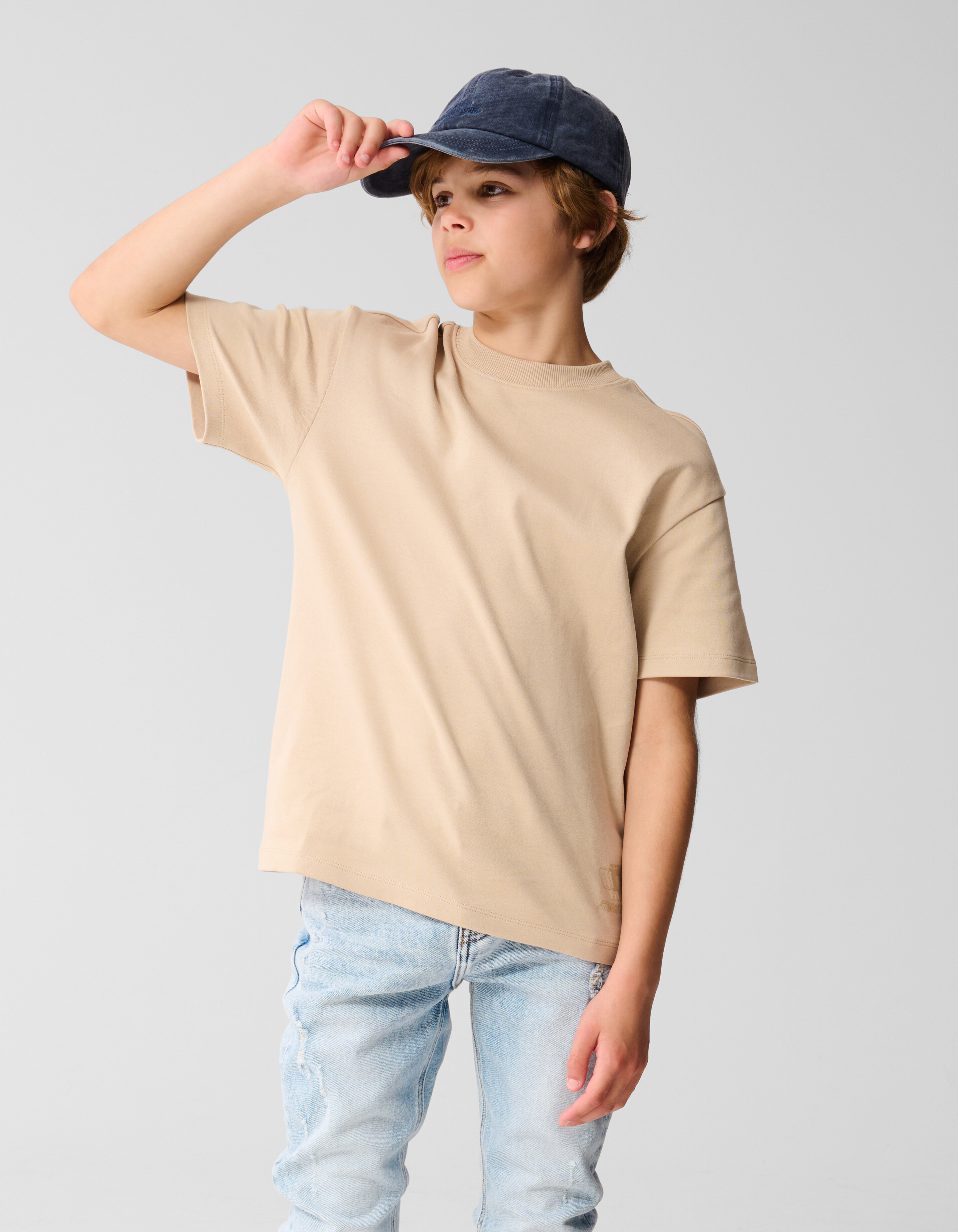 Basic-T-Shirt Sand SHOEBY BOYS