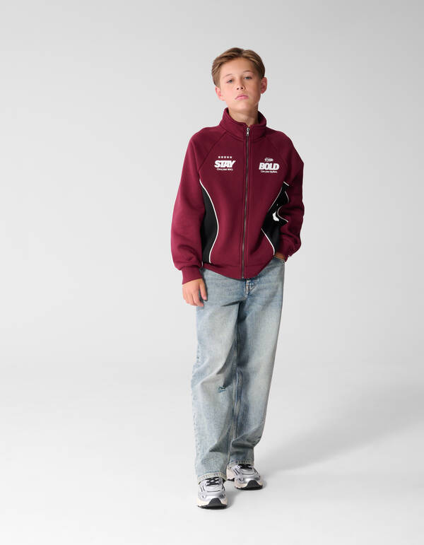 Sportliche Jacke mit Paspelierung Dunkelrot SHOEBY BOYS