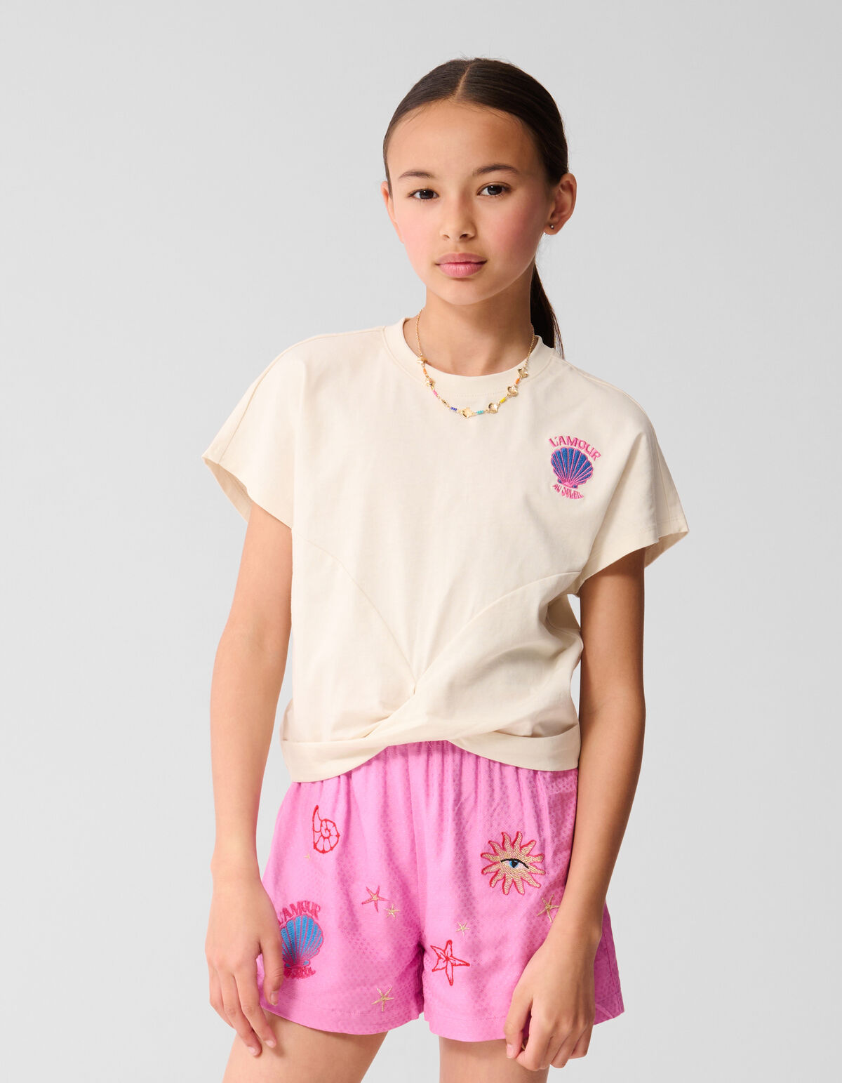 Muschel Revers Top Off White SHOEBY GIRLS