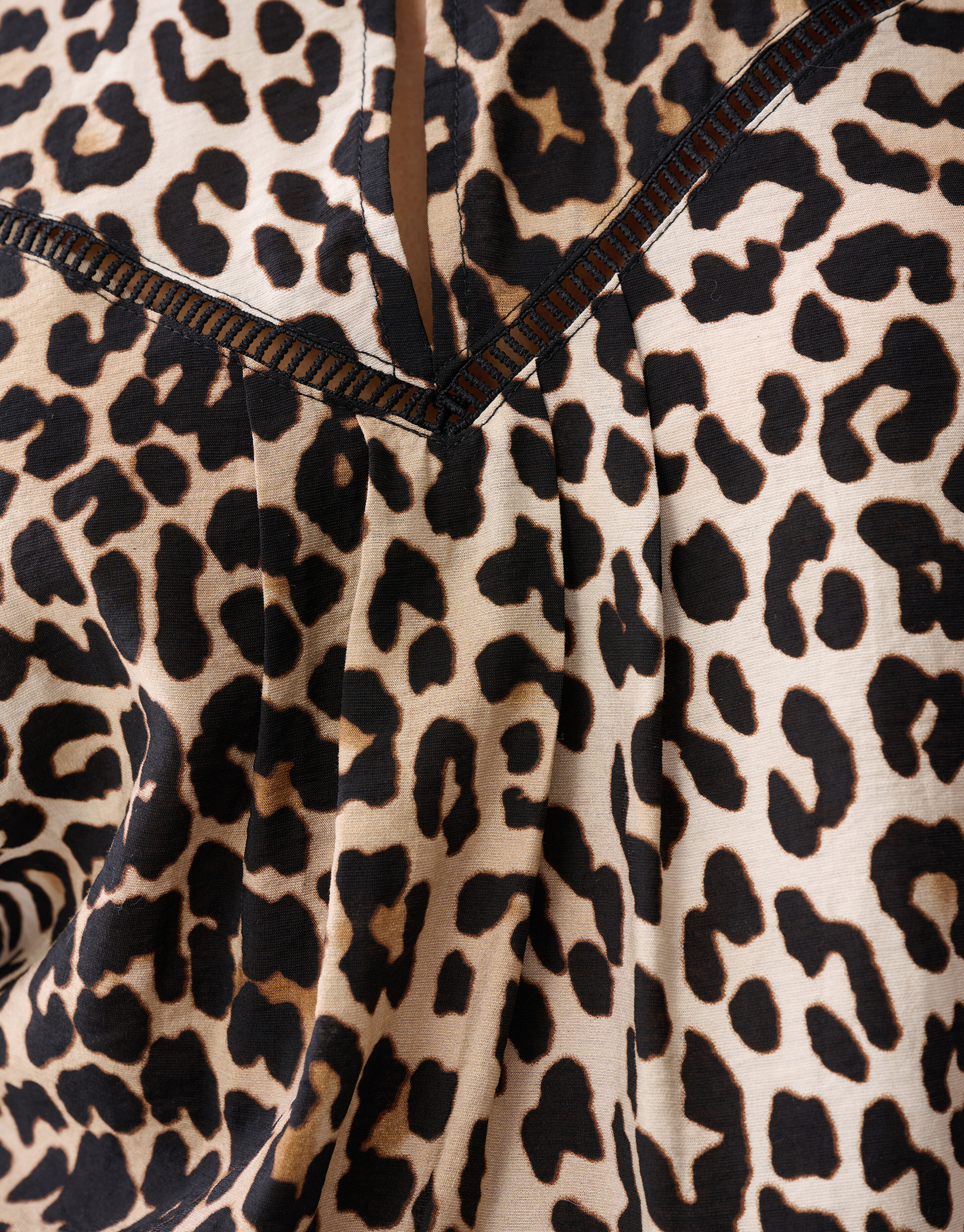 Leopard Ruffle Top Braun SHOEBY WOMEN