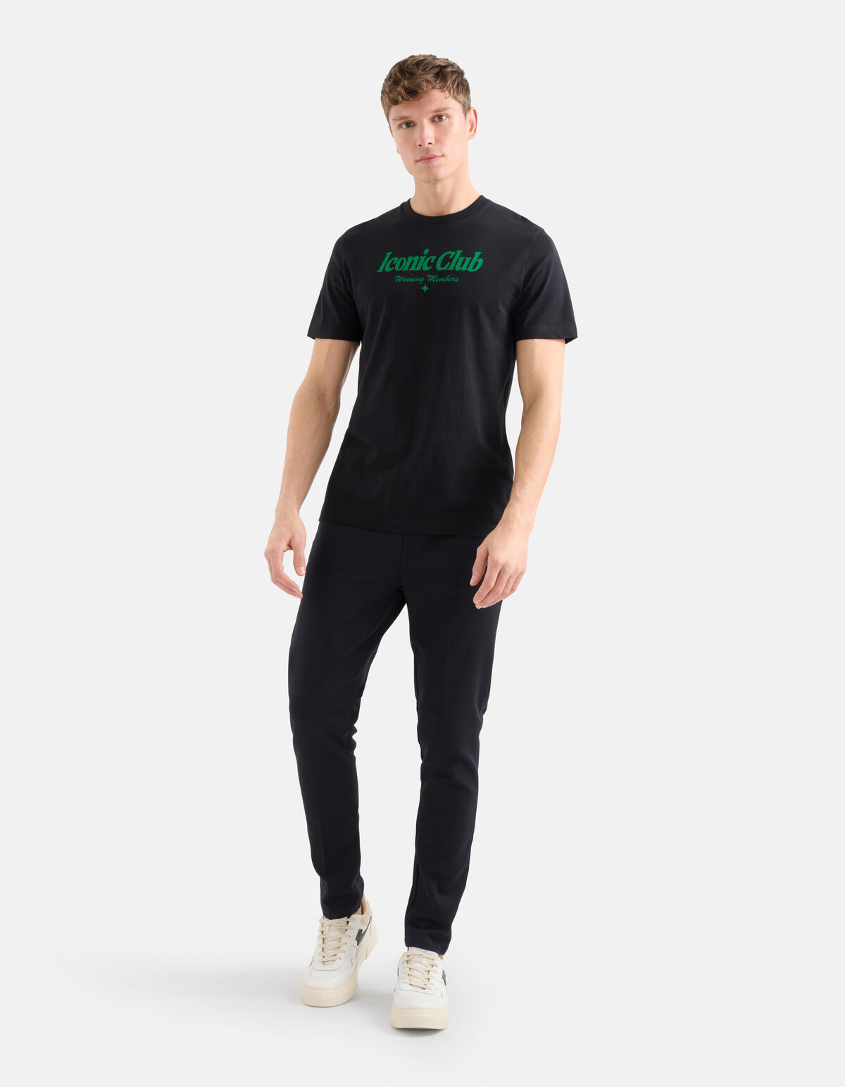 T-Shirt mit Textdruck Schwarz SHOEBY MEN
