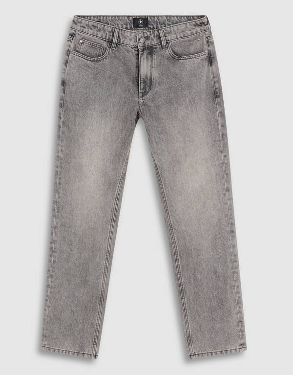Modern Straight Fit Jeans Dirty Wash Grau L32 SHOEBY MEN