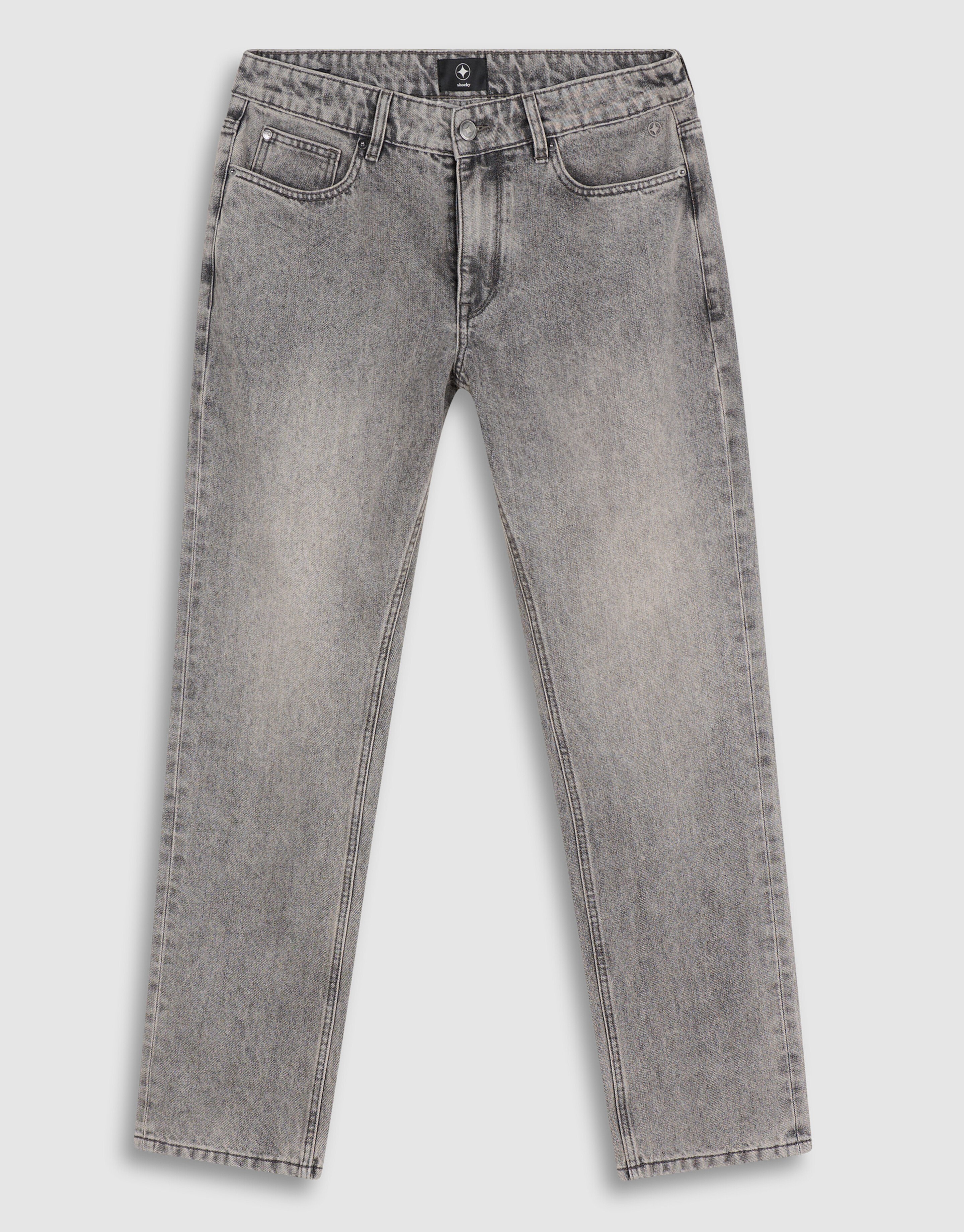 Modern Straight Fit Jeans Dirty Wash Grau L32 SHOEBY MEN