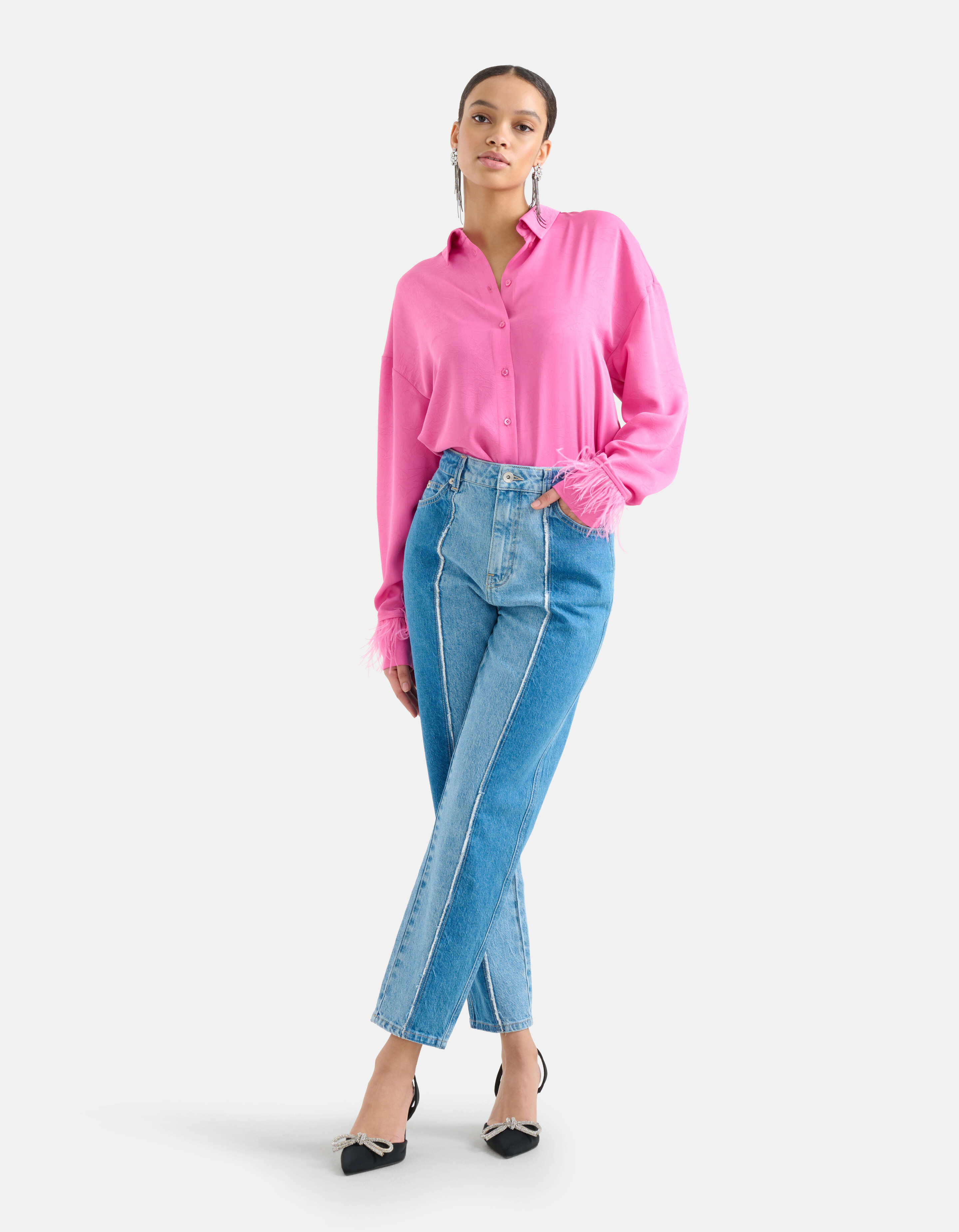Zweifarbige Denim-Jeans Mediumstone Länge 28 SHOEBY WOMEN