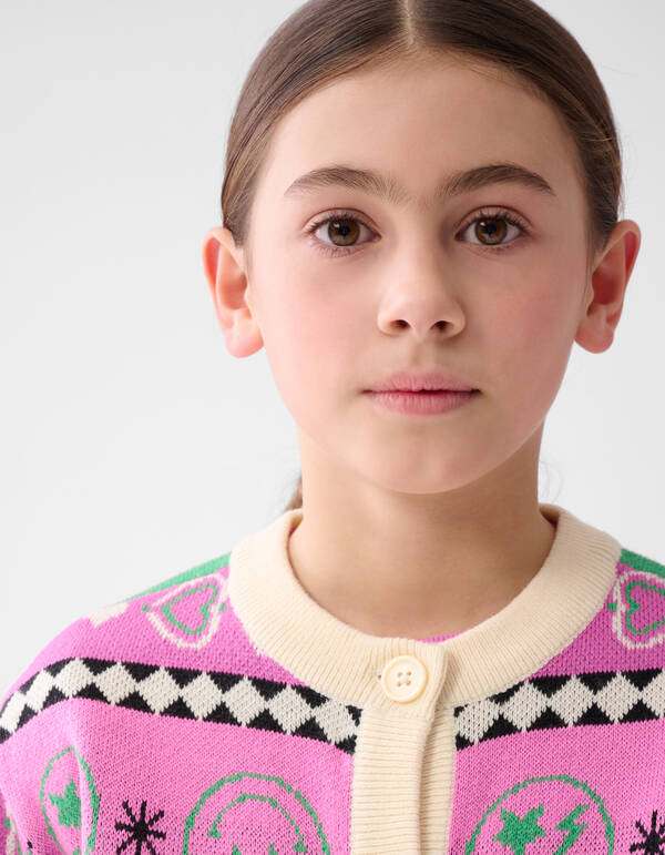 Bedruckte Strickjacke Off White SHOEBY GIRLS