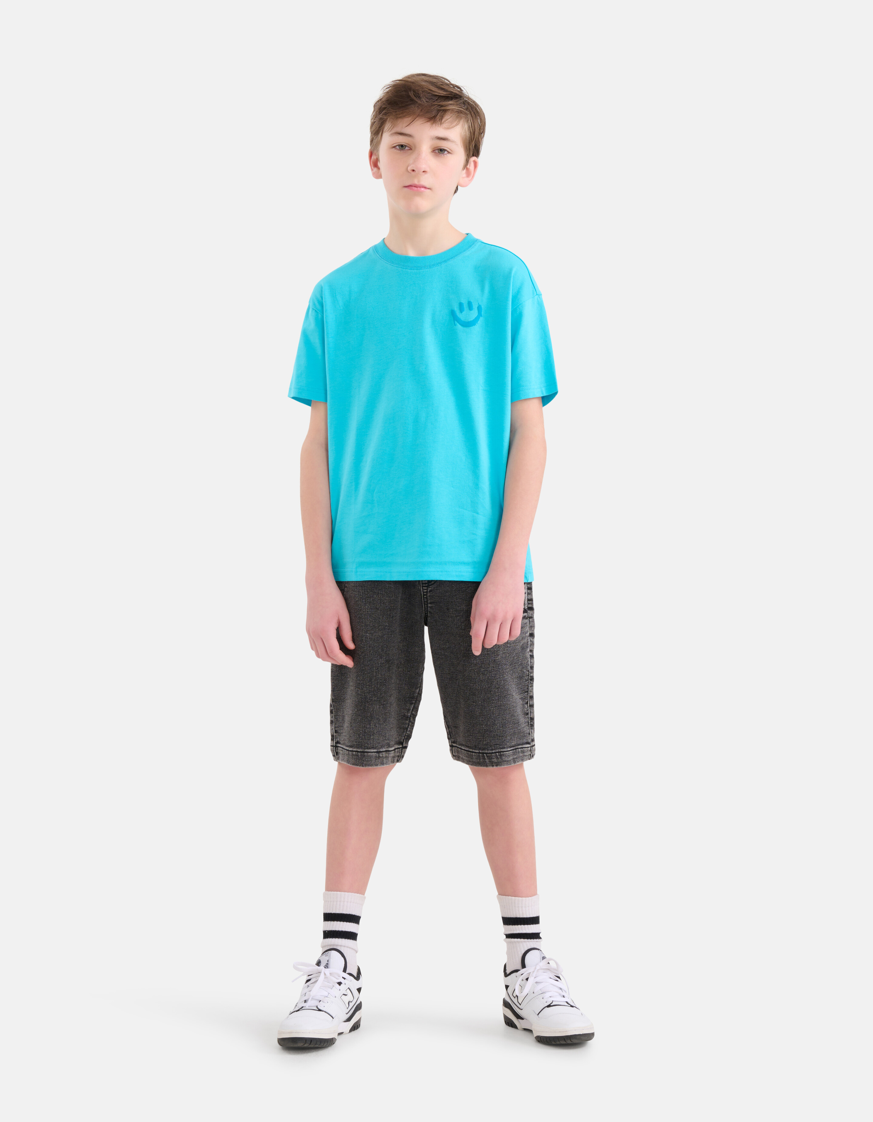 Smiley Artwork T-shirt Blauw SHOEBY BOYS